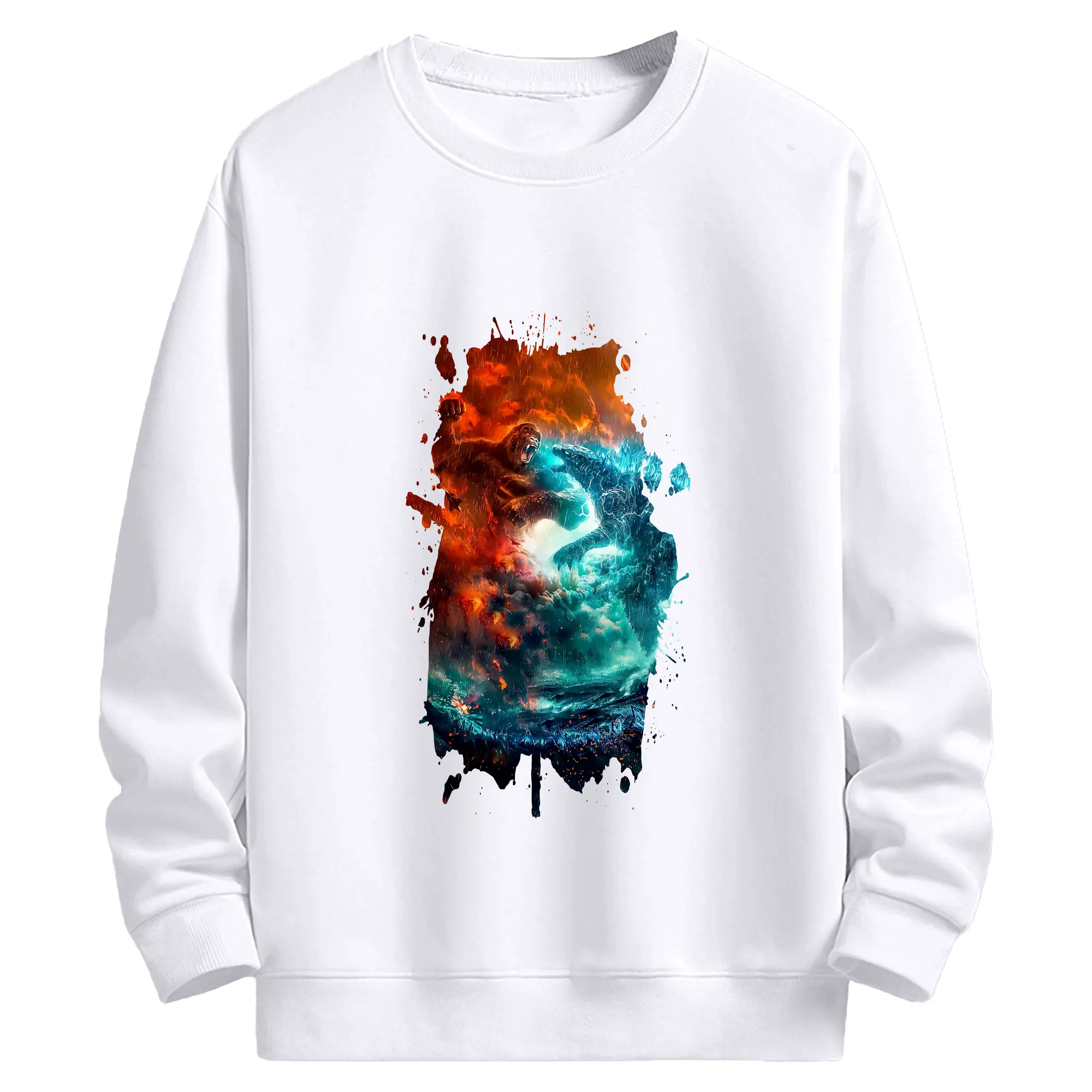 ゴジラ グッズ,ゴジラ - 高品質 クルーネック スウェット ・ コットン59％ ポリエステル41％ ・ ユニセックス 長袖 トレーナー ・ カジュアル デイリー スポーツ 散歩用