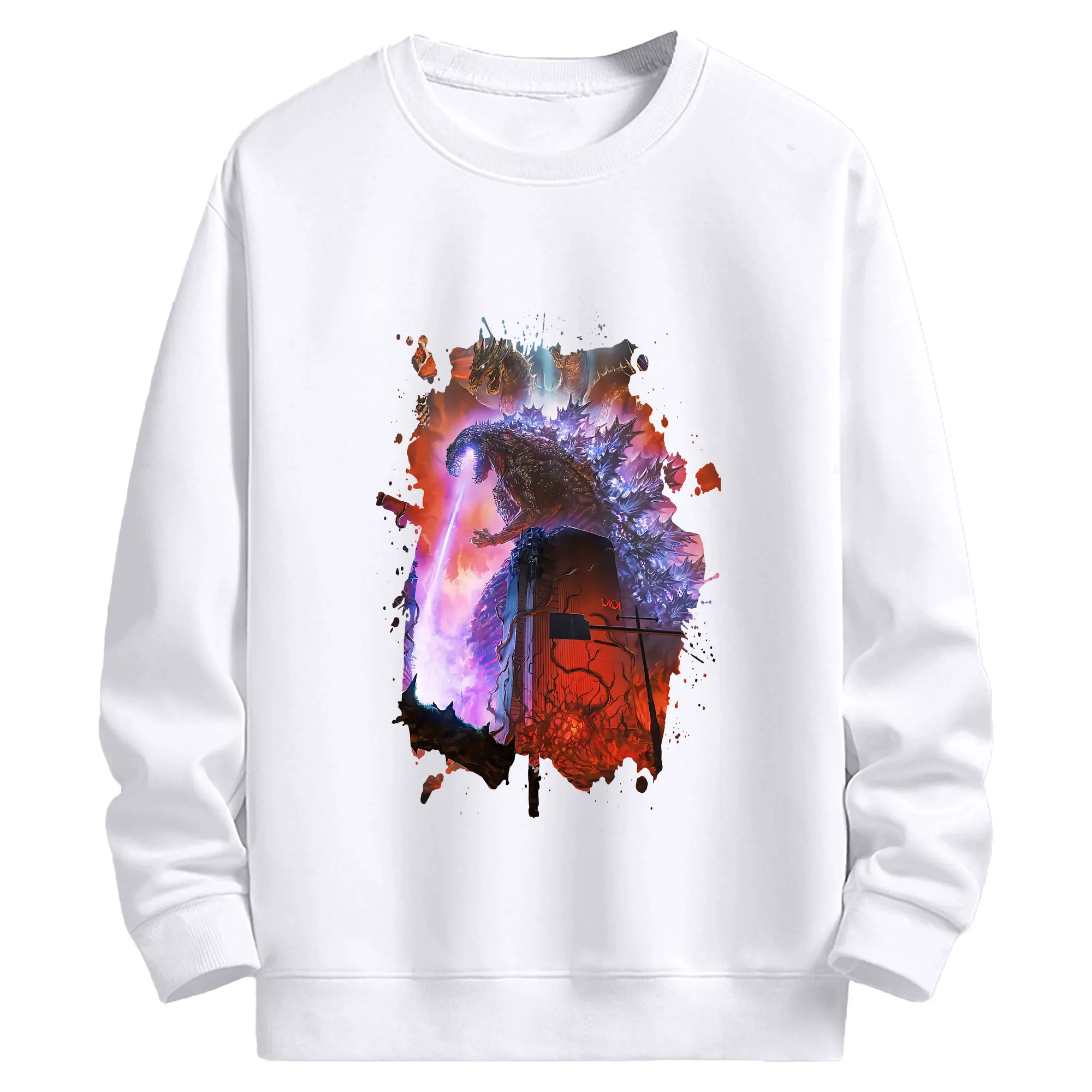 ゴジラ グッズ,ゴジラ - 高品質 クルーネック スウェット ・ コットン59％ ポリエステル41％ ・ ユニセックス 長袖 トレーナー ・ カジュアル デイリー スポーツ 散歩用