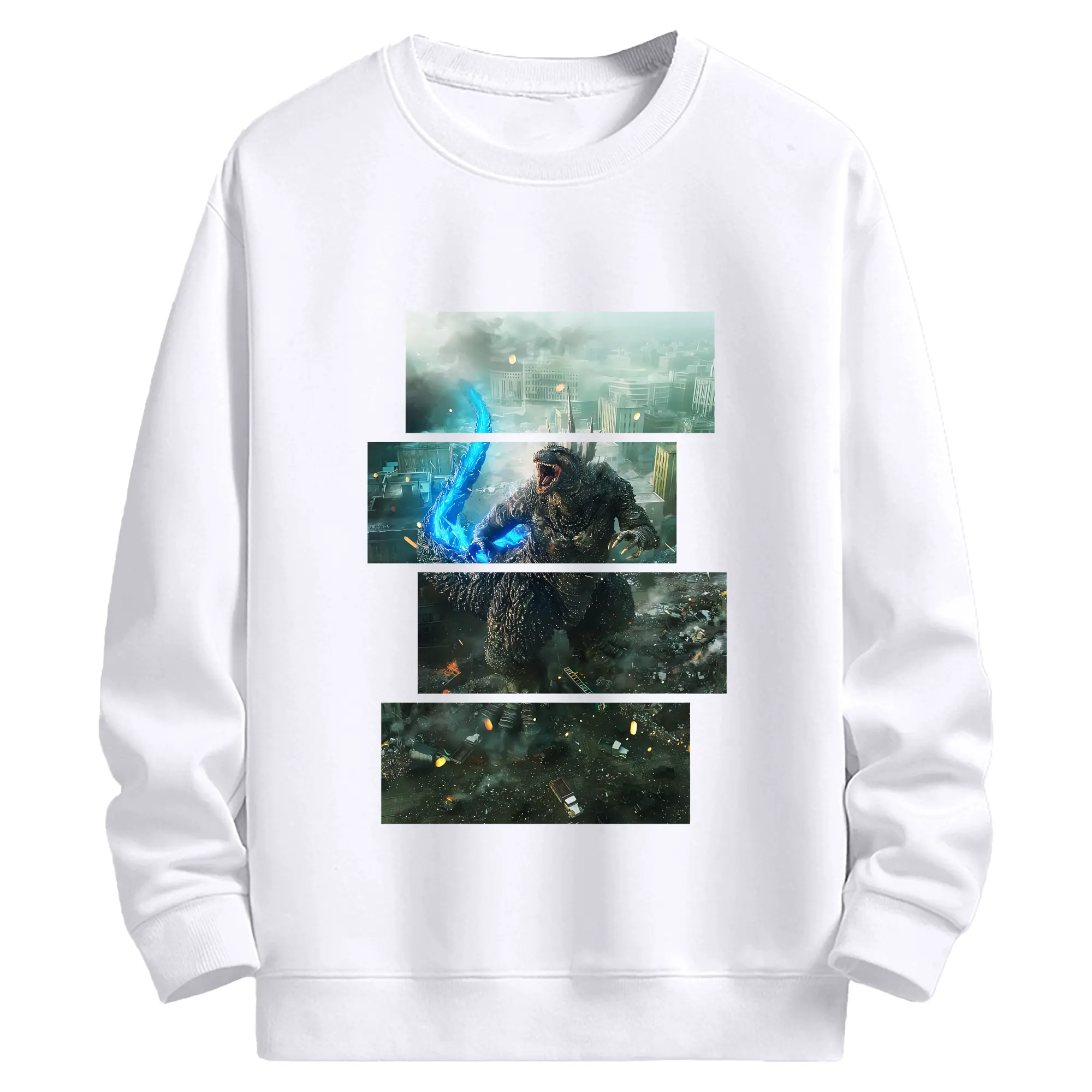 ゴジラ グッズ,ゴジラ - 高品質 クルーネック スウェット ・ コットン59％ ポリエステル41％ ・ ユニセックス 長袖 トレーナー ・ カジュアル デイリー スポーツ 散歩用