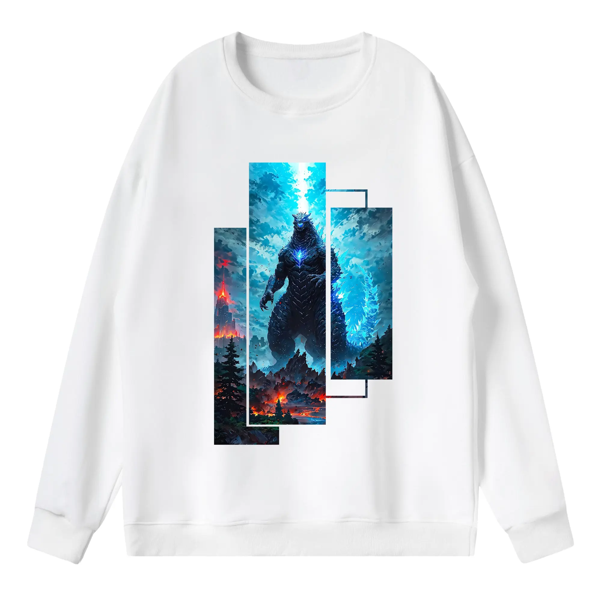 ゴジラ グッズ,ゴジラ - 薄手 クルーネック スウェット 裏毛260g · ポリエステル 春秋向け カジュアル 男女兼用 · トレーナー デイリー スポーツ 散歩に最適