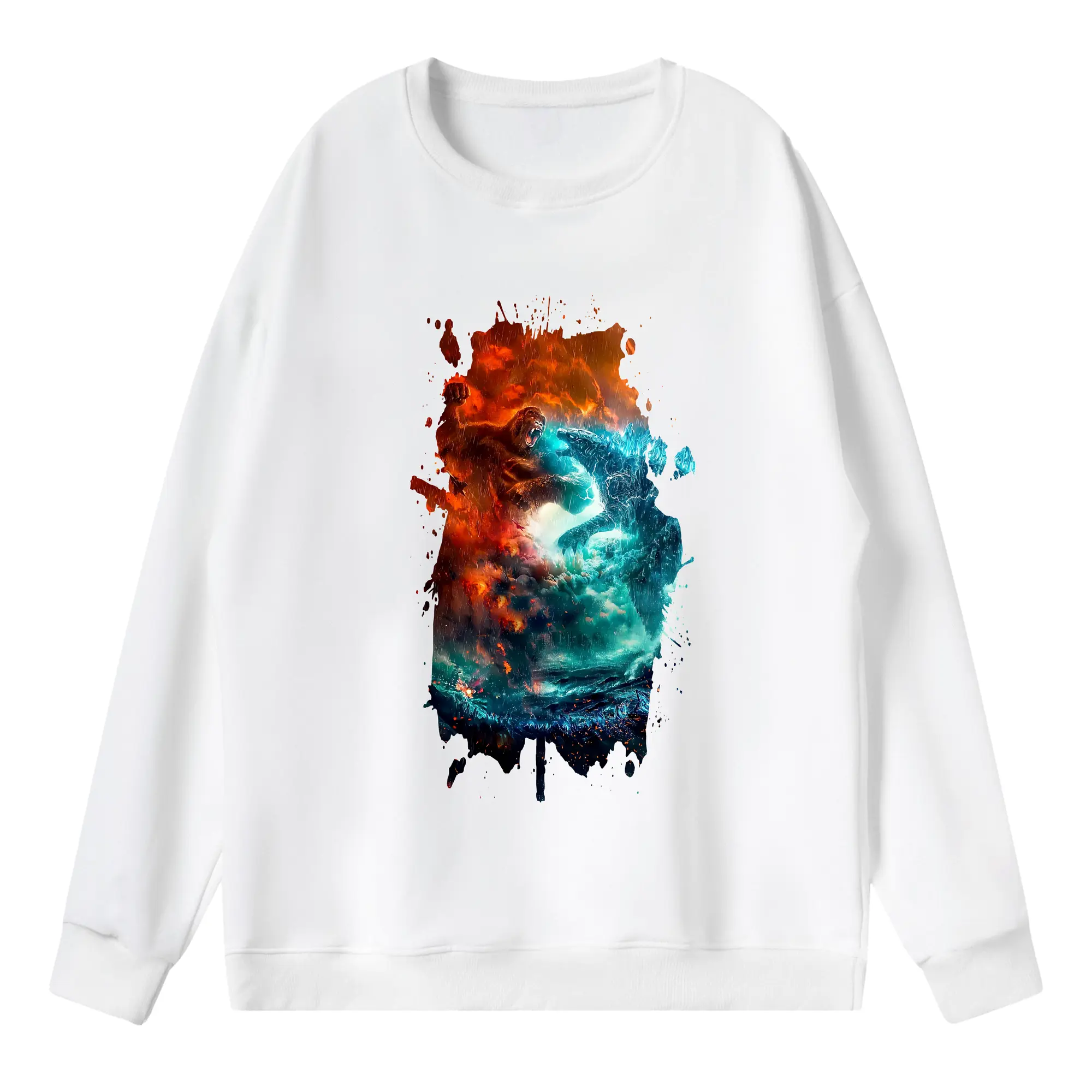 ゴジラ グッズ,ゴジラ - 薄手 クルーネック スウェット 裏毛260g · ポリエステル 春秋向け カジュアル 男女兼用 · トレーナー デイリー スポーツ 散歩に最適