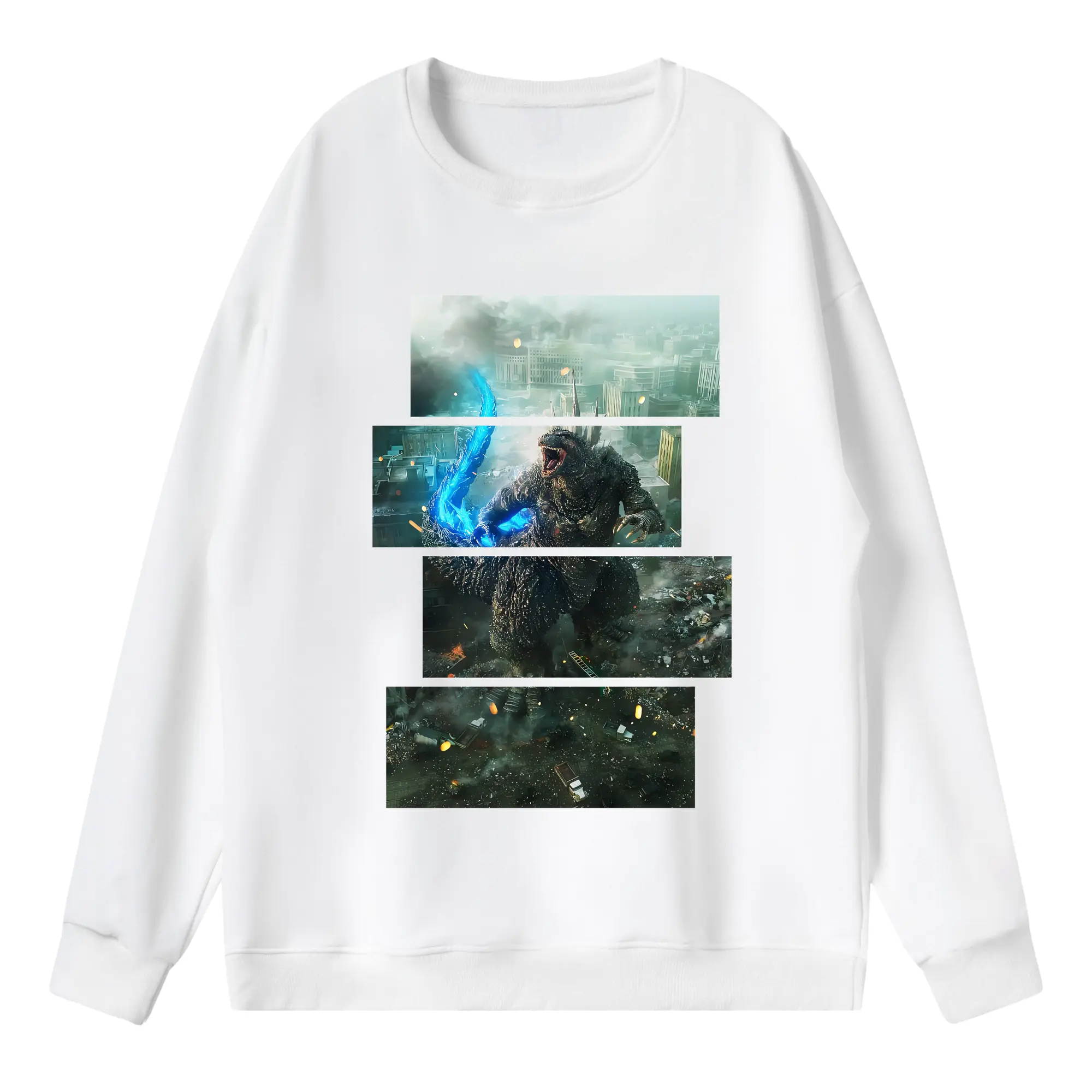 ゴジラ グッズ,ゴジラ - 薄手 クルーネック スウェット 裏毛260g · ポリエステル 春秋向け カジュアル 男女兼用 · トレーナー デイリー スポーツ 散歩に最適