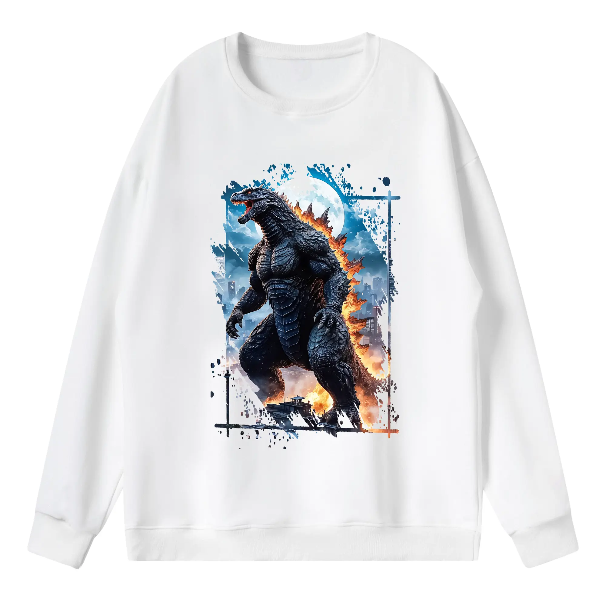ゴジラ グッズ,ゴジラ - 薄手 クルーネック スウェット 裏毛260g · ポリエステル 春秋向け カジュアル 男女兼用 · トレーナー デイリー スポーツ 散歩に最適