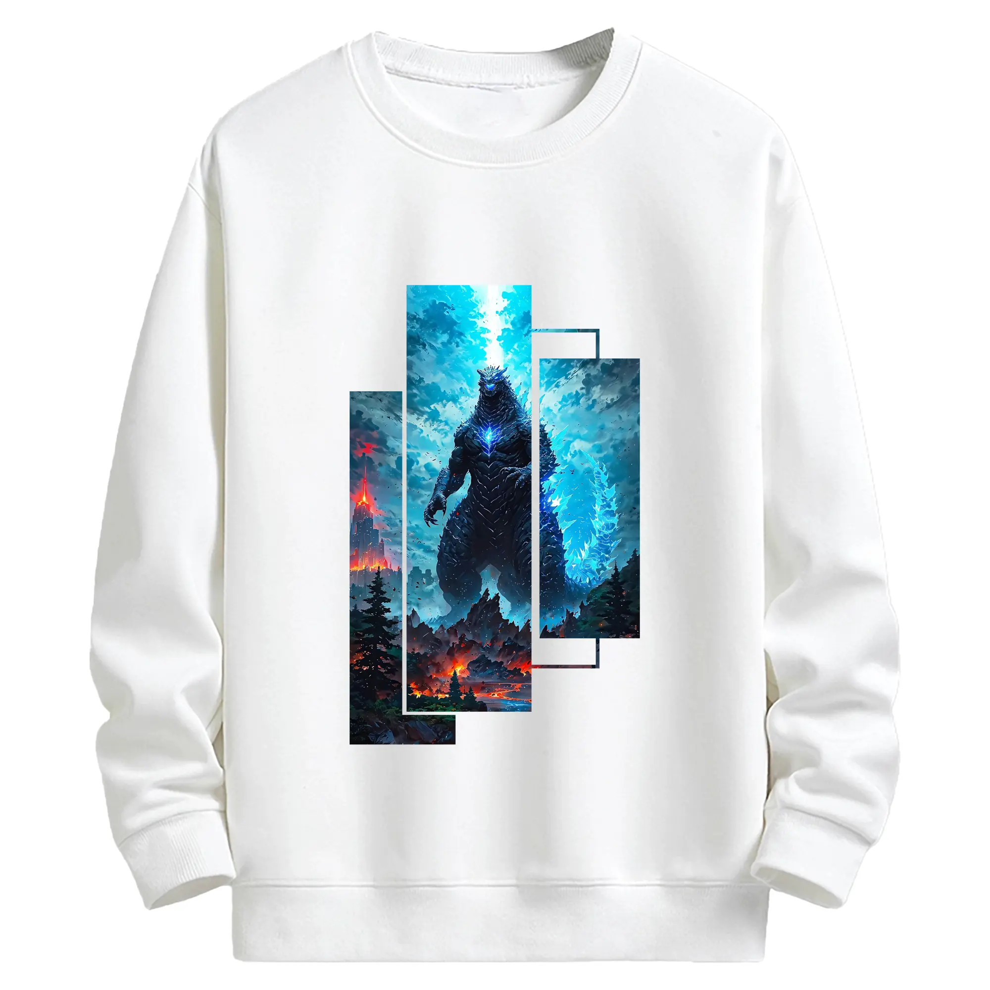 ゴジラ グッズ,ゴジラ - キッズ クルーネックスウェットシャツ ・ フロントプリント ・ 綿80％ ポリエステル20％ ・ 快適 通学 スポーツ 日常使い お散歩用