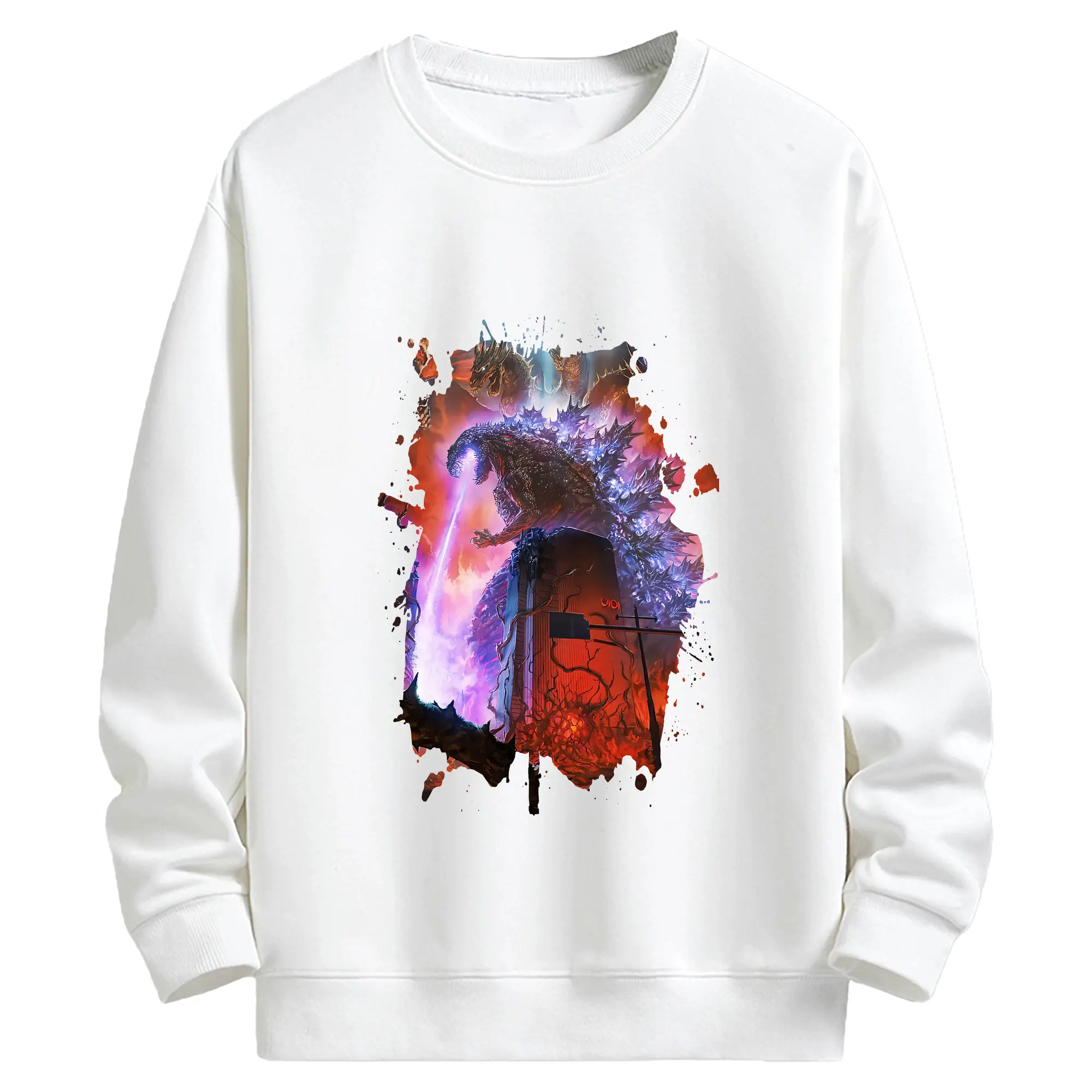 ゴジラ グッズ,ゴジラ - キッズ クルーネックスウェットシャツ ・ フロントプリント ・ 綿80％ ポリエステル20％ ・ 快適 通学 スポーツ 日常使い お散歩用