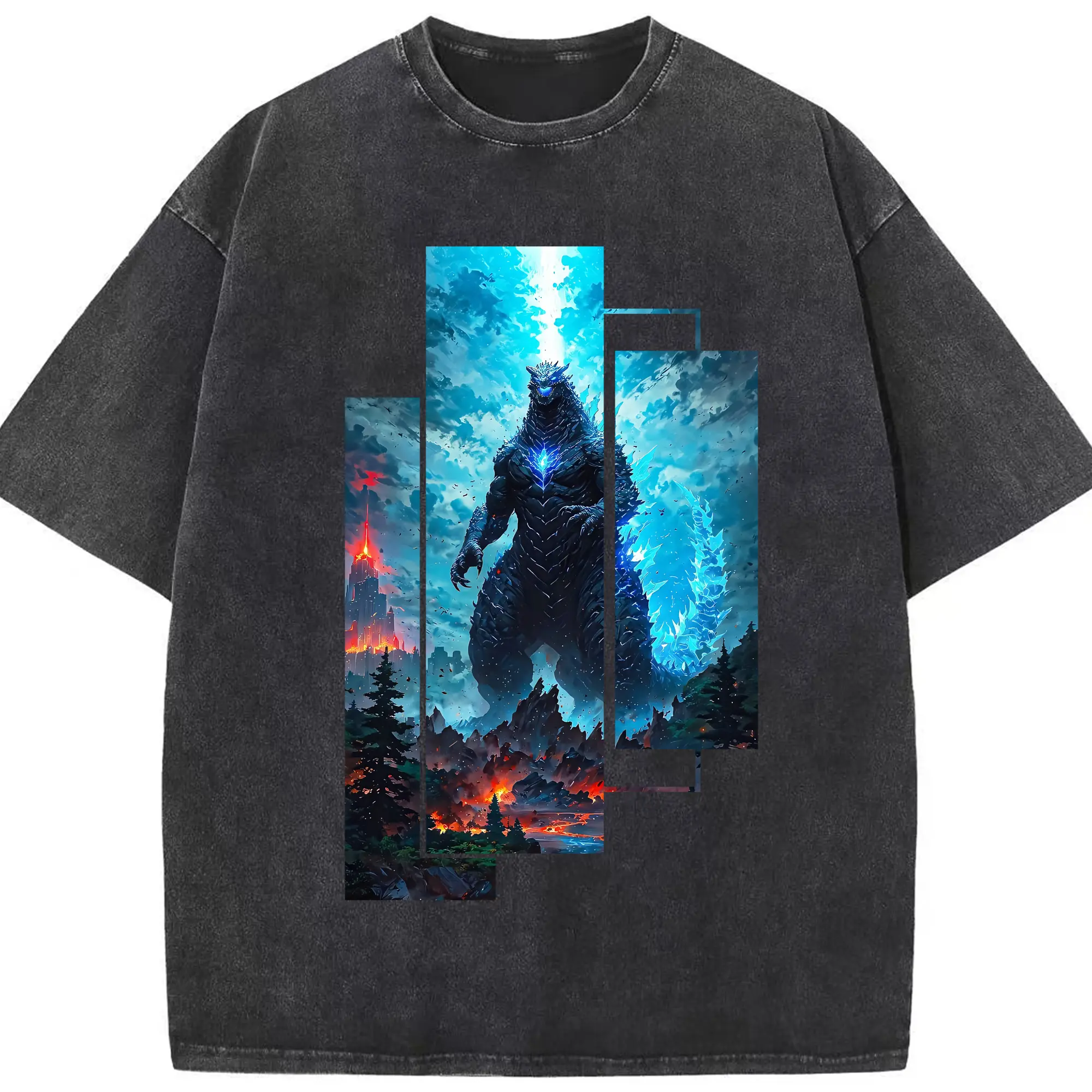 ゴジラ グッズ,ゴジラ - 綿100％ ヴィンテージ風 半袖Tシャツ ・ フロントプリント ・ 柔らか肌触り ・ 通気性 快適 ・ スポーツ カジュアル 外出用