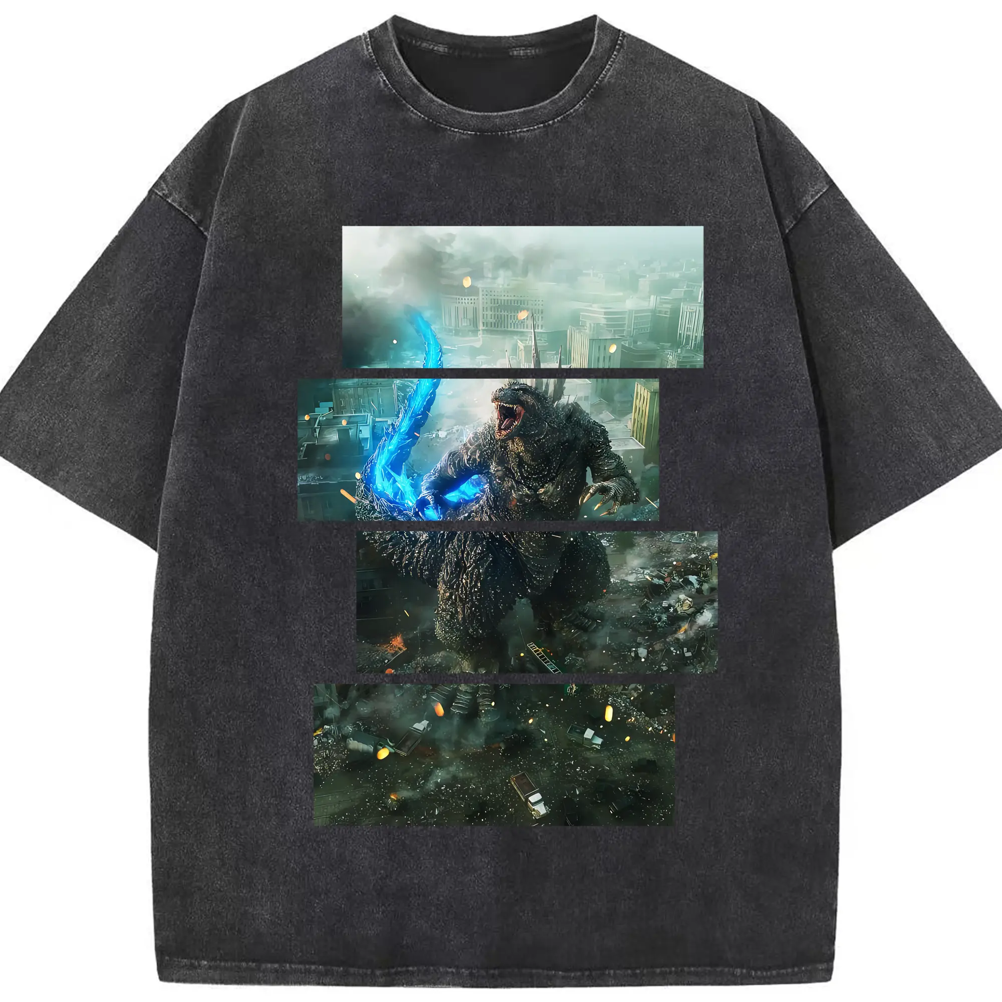 ゴジラ グッズ,ゴジラ - 綿100％ ヴィンテージ風 半袖Tシャツ ・ フロントプリント ・ 柔らか肌触り ・ 通気性 快適 ・ スポーツ カジュアル 外出用