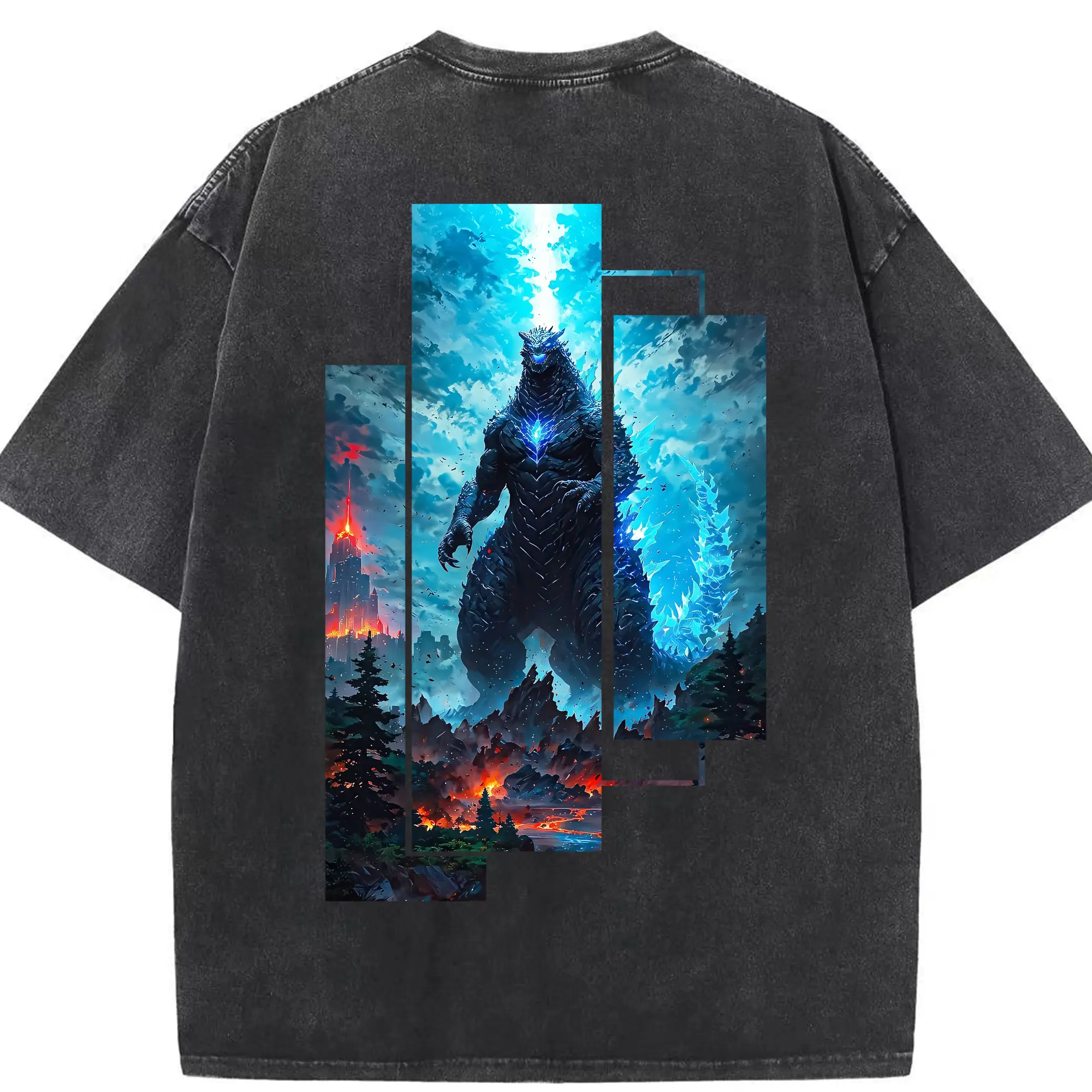 ゴジラ グッズ,ゴジラ - 綿100％ ヴィンテージ風 半袖Tシャツ ・ 背面プリント ・ 柔らか肌触り ・ 通気性 快適 ・ スポーツ カジュアル 外出用