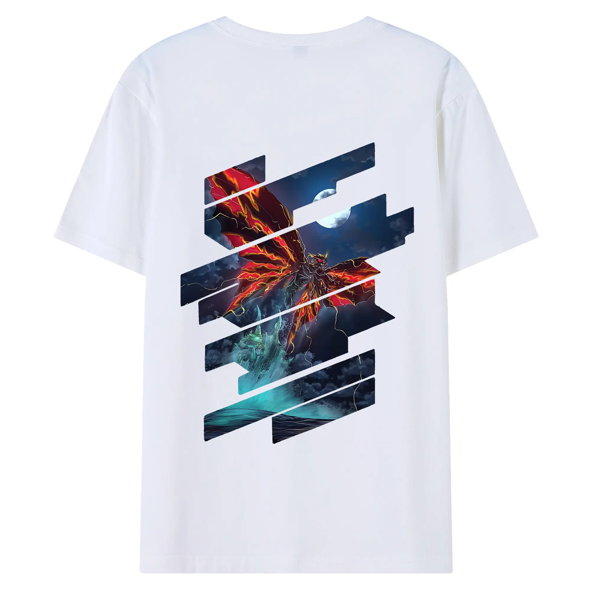 ゴジラ グッズ,モスラ - 綿100％ 半袖Tシャツ ・ バックプリント ・ 快適 通気性 ・ 日常使い 散歩 スポーツ用