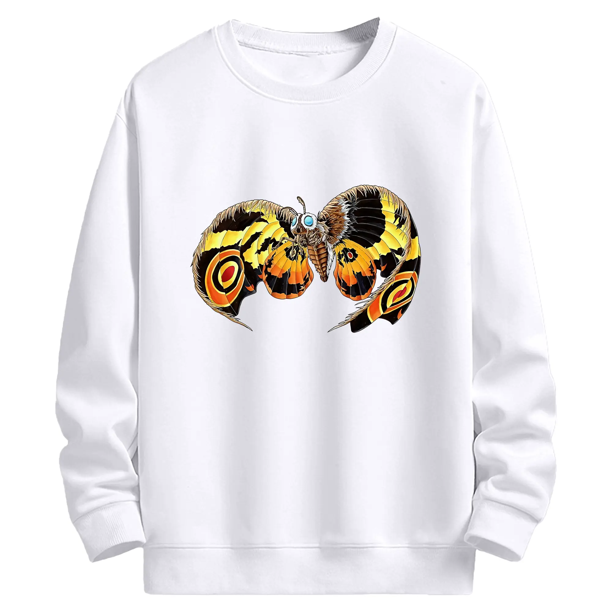 ゴジラ グッズ,モスラ - 高品質 クルーネック スウェット ・ コットン59％ ポリエステル41％ ・ ユニセックス 長袖 トレーナー ・ カジュアル デイリー スポーツ 散歩用