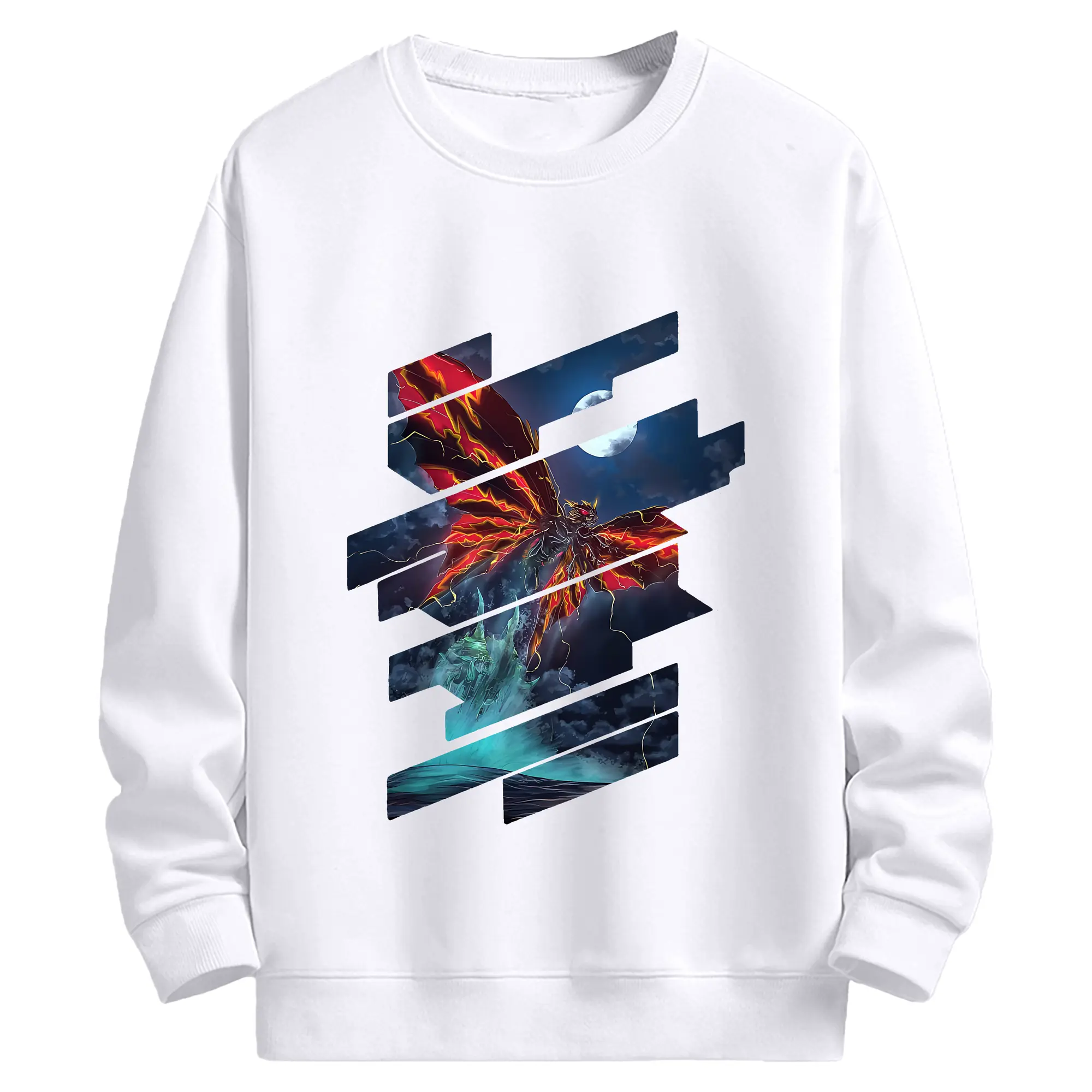 ゴジラ グッズ,モスラ - 高品質 クルーネック スウェット ・ コットン59％ ポリエステル41％ ・ ユニセックス 長袖 トレーナー ・ カジュアル デイリー スポーツ 散歩用