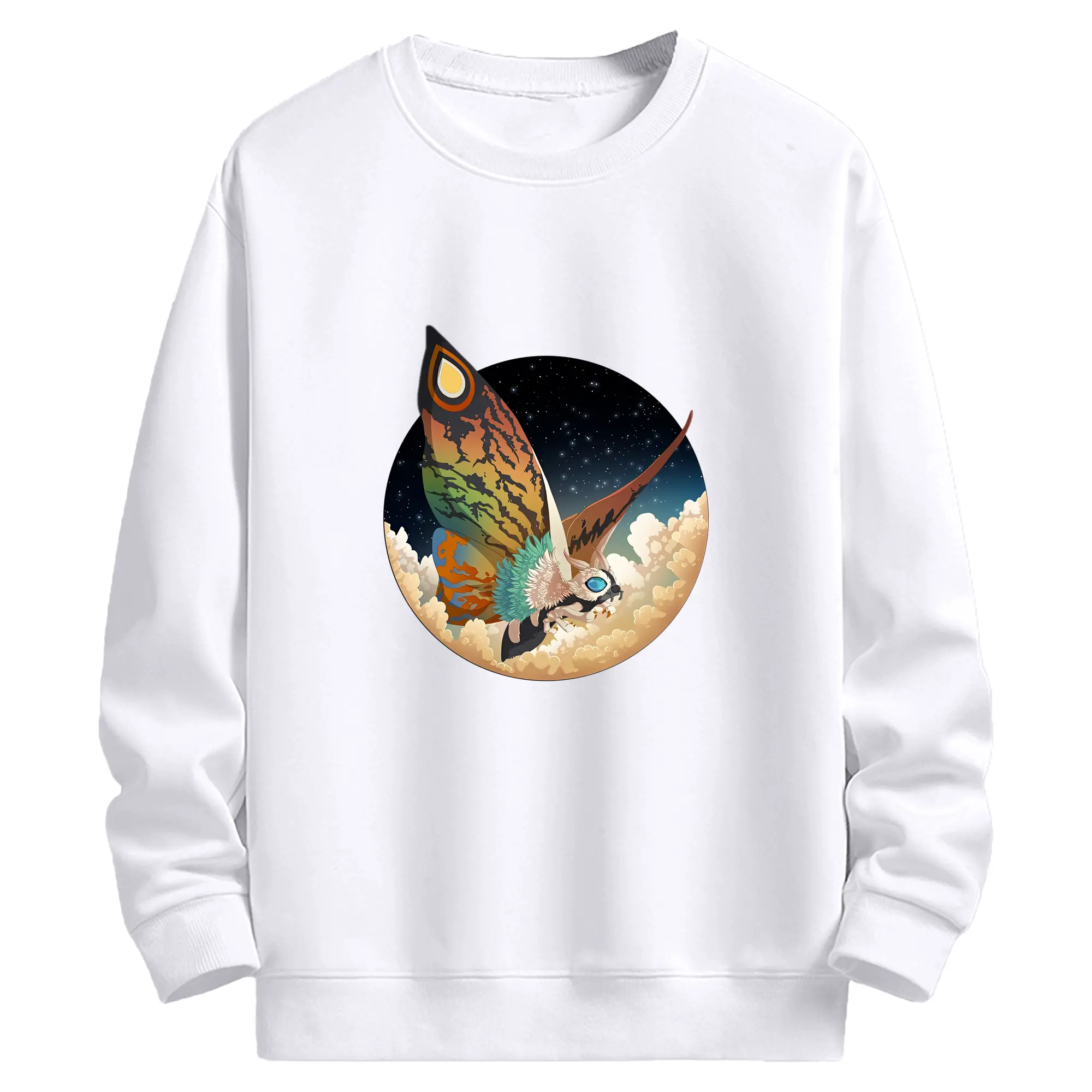 ゴジラ グッズ,モスラ - 高品質 クルーネック スウェット ・ コットン59％ ポリエステル41％ ・ ユニセックス 長袖 トレーナー ・ カジュアル デイリー スポーツ 散歩用