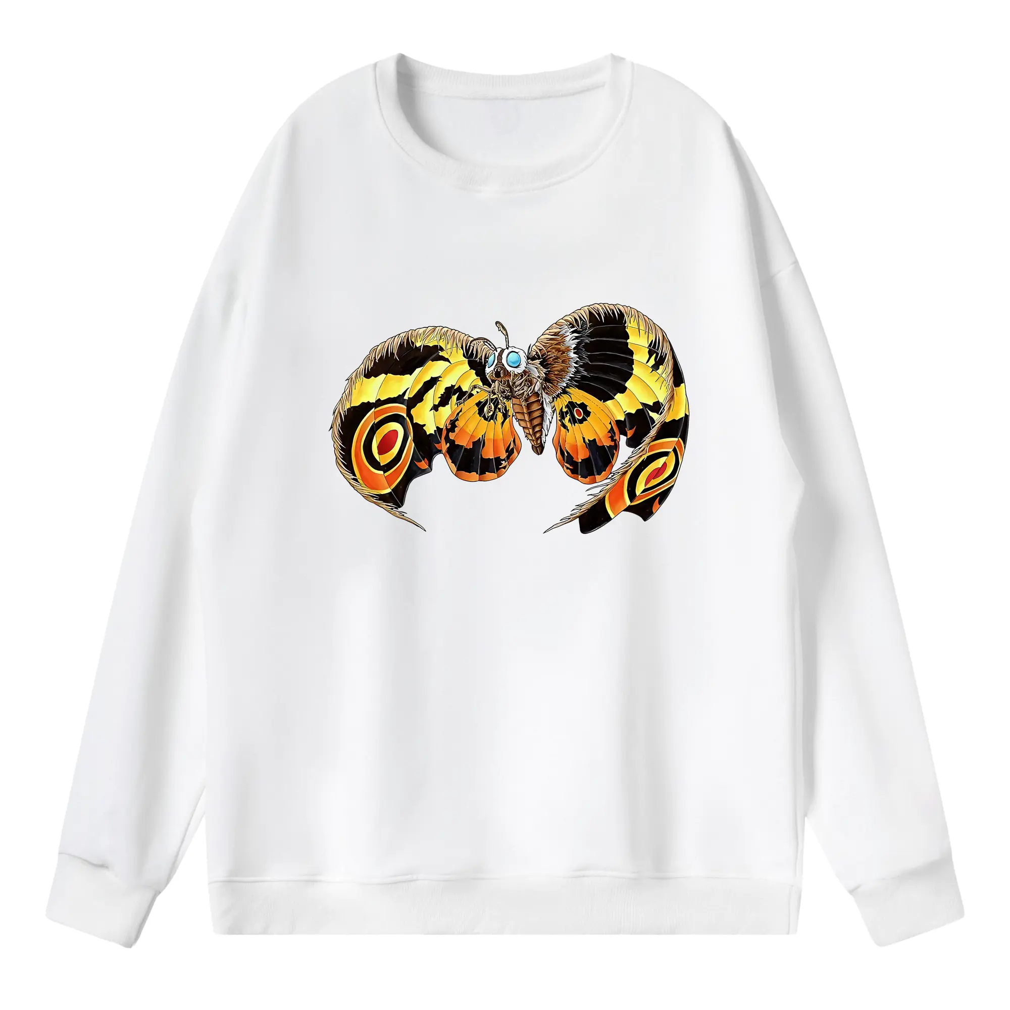 ゴジラ グッズ,モスラ - 薄手 クルーネック スウェット 裏毛260g · ポリエステル 春秋向け カジュアル 男女兼用 · トレーナー デイリー スポーツ 散歩に最適