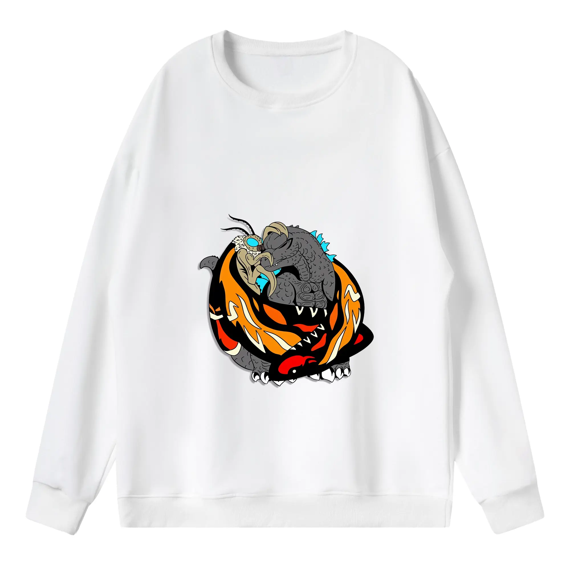 ゴジラ グッズ,モスラ - 薄手 クルーネック スウェット 裏毛260g · ポリエステル 春秋向け カジュアル 男女兼用 · トレーナー デイリー スポーツ 散歩に最適