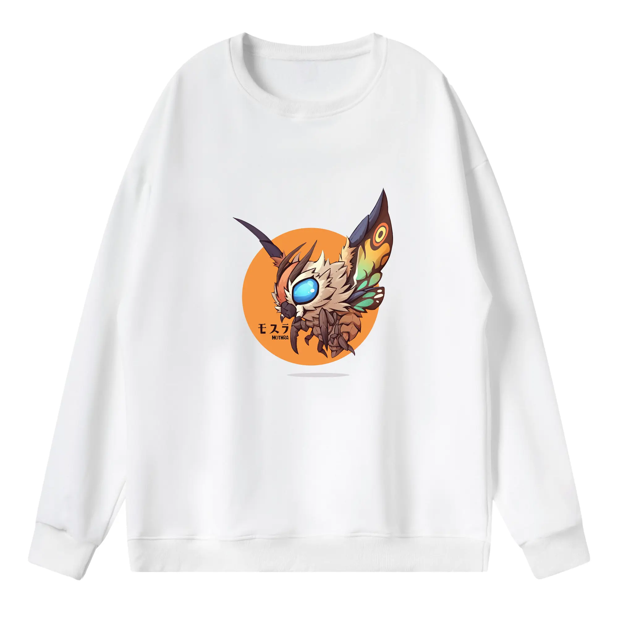 ゴジラ グッズ,モスラ - 薄手 クルーネック スウェット 裏毛260g · ポリエステル 春秋向け カジュアル 男女兼用 · トレーナー デイリー スポーツ 散歩に最適