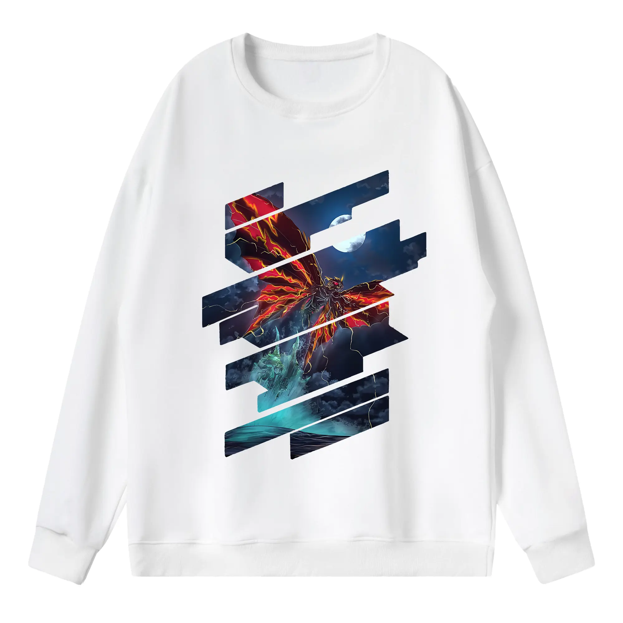 ゴジラ グッズ,モスラ - 薄手 クルーネック スウェット 裏毛260g · ポリエステル 春秋向け カジュアル 男女兼用 · トレーナー デイリー スポーツ 散歩に最適