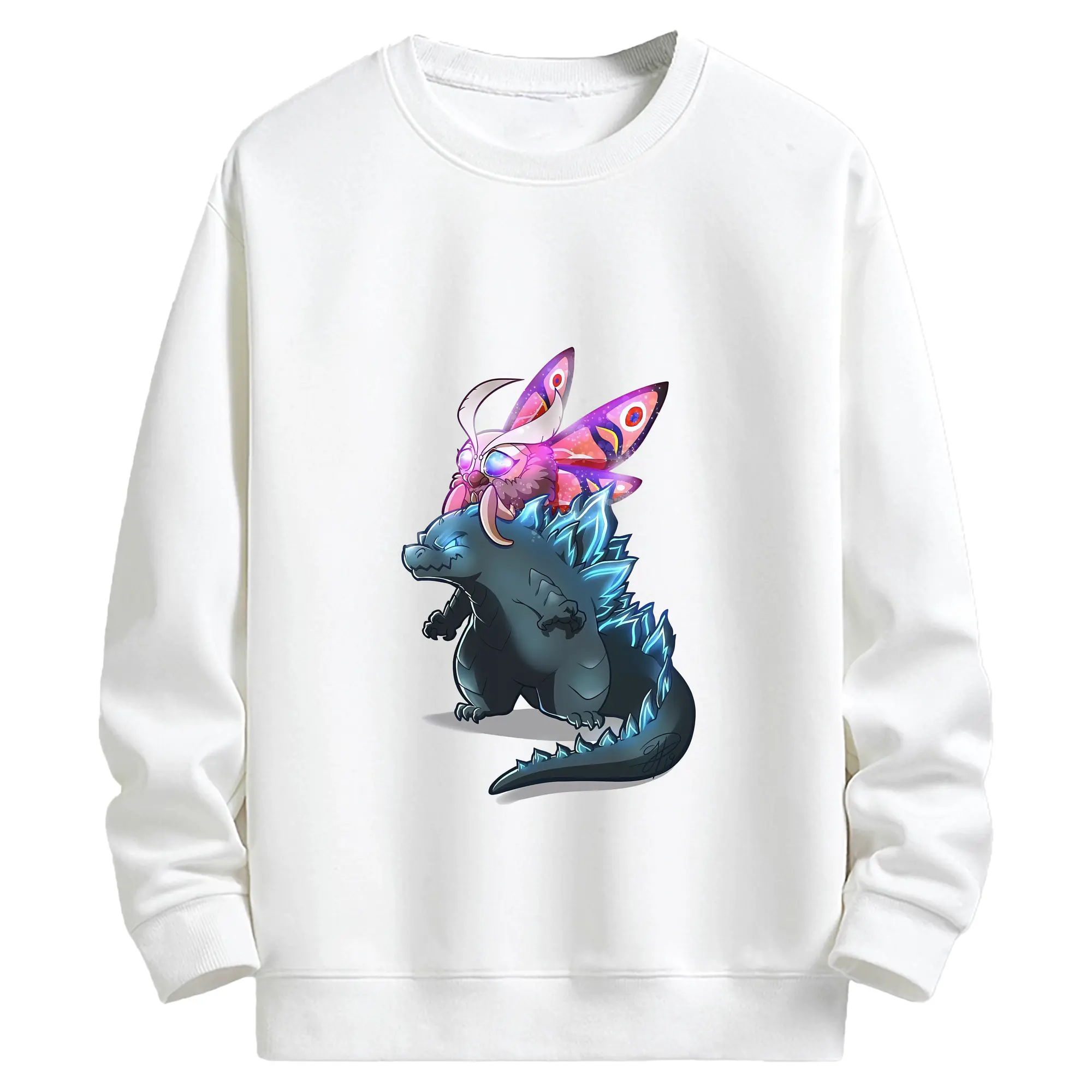 ゴジラ グッズ,モスラ - キッズ クルーネックスウェットシャツ ・ フロントプリント ・ 綿80％ ポリエステル20％ ・ 快適 通学 スポーツ 日常使い お散歩用