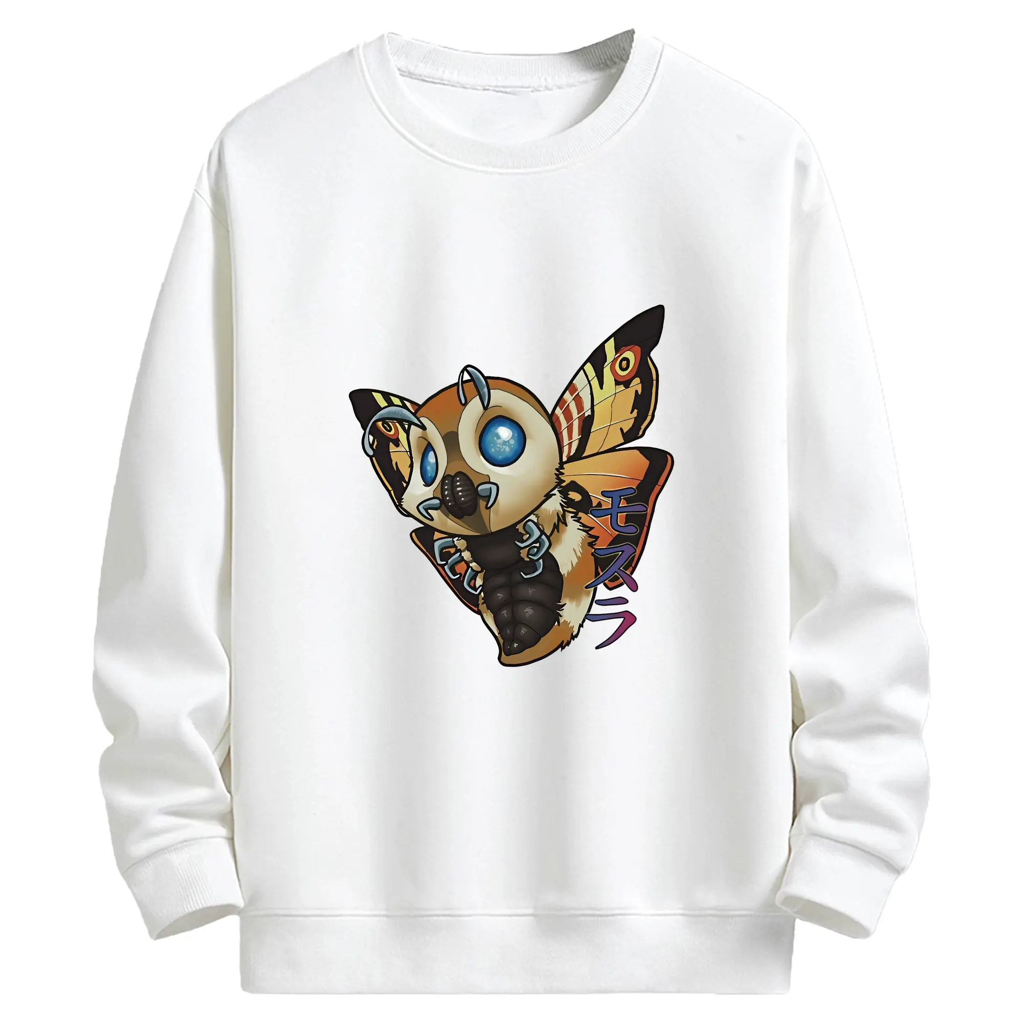 ゴジラ グッズ,モスラ - キッズ クルーネックスウェットシャツ ・ フロントプリント ・ 綿80％ ポリエステル20％ ・ 快適 通学 スポーツ 日常使い お散歩用