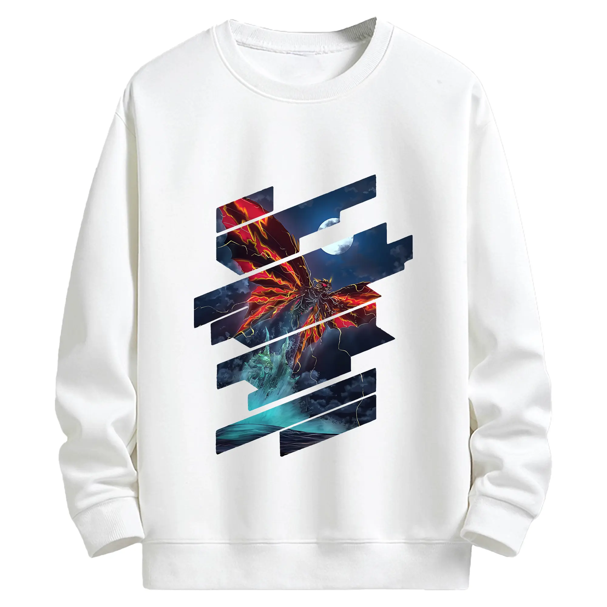 ゴジラ グッズ,モスラ - キッズ クルーネックスウェットシャツ ・ フロントプリント ・ 綿80％ ポリエステル20％ ・ 快適 通学 スポーツ 日常使い お散歩用