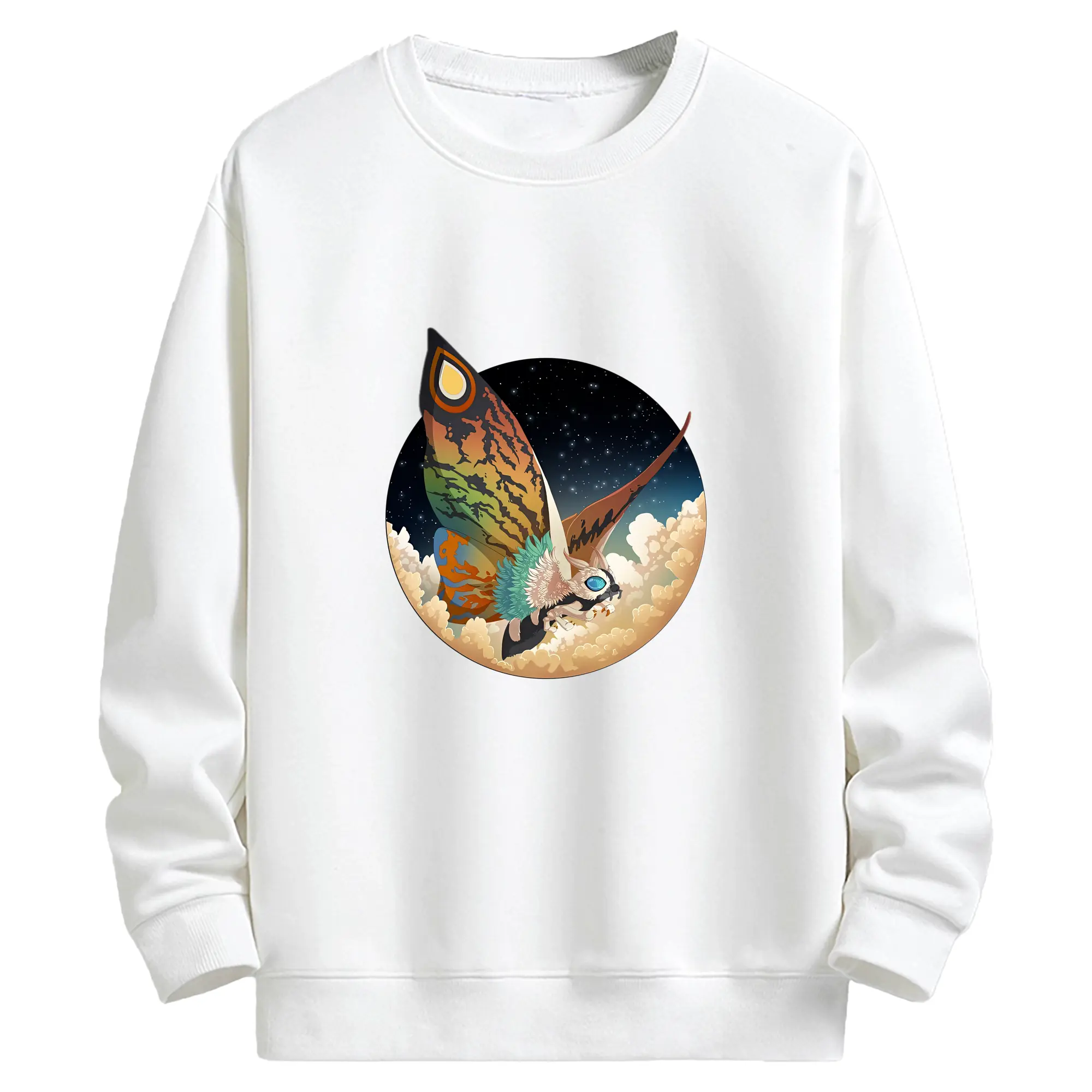 ゴジラ グッズ,モスラ - キッズ クルーネックスウェットシャツ ・ フロントプリント ・ 綿80％ ポリエステル20％ ・ 快適 通学 スポーツ 日常使い お散歩用