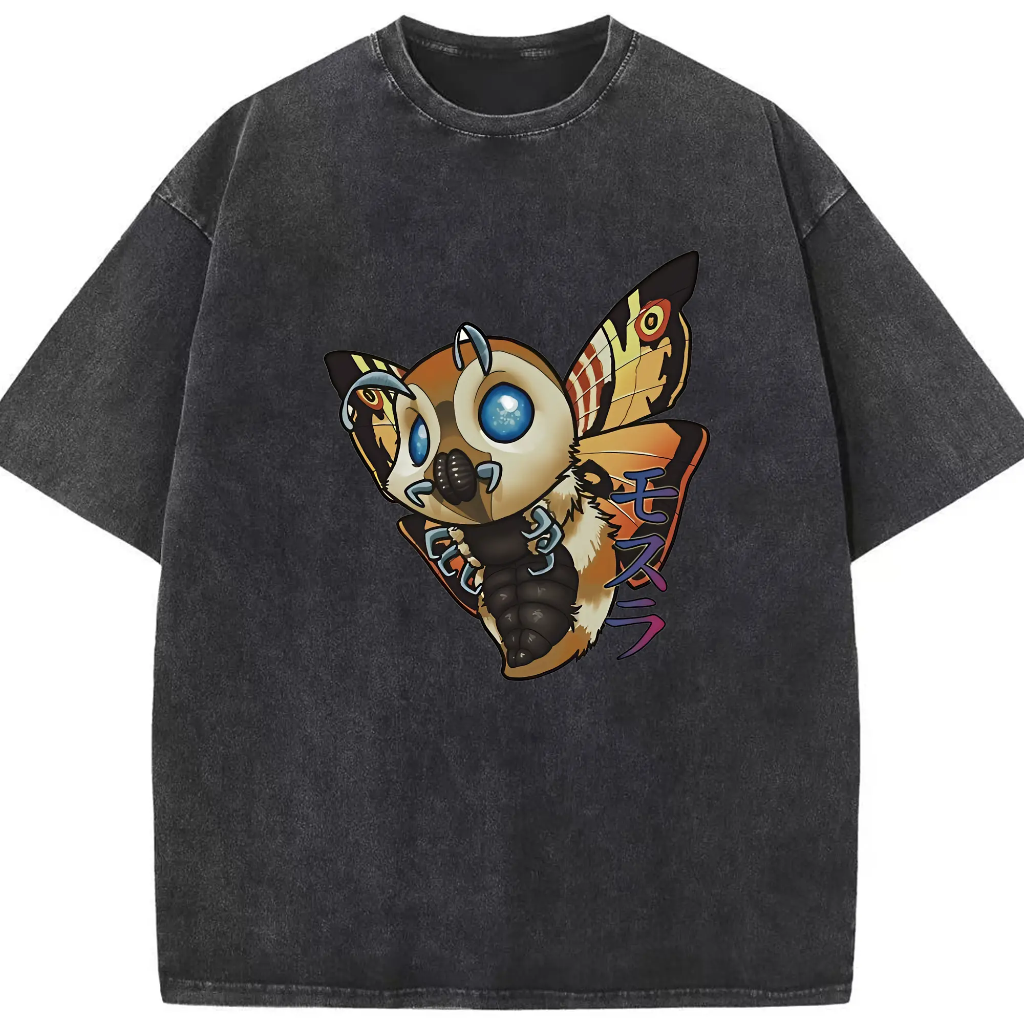 ゴジラ グッズ,モスラ - 綿100％ ヴィンテージ風 半袖Tシャツ ・ フロントプリント ・ 柔らか肌触り ・ 通気性 快適 ・ スポーツ カジュアル 外出用