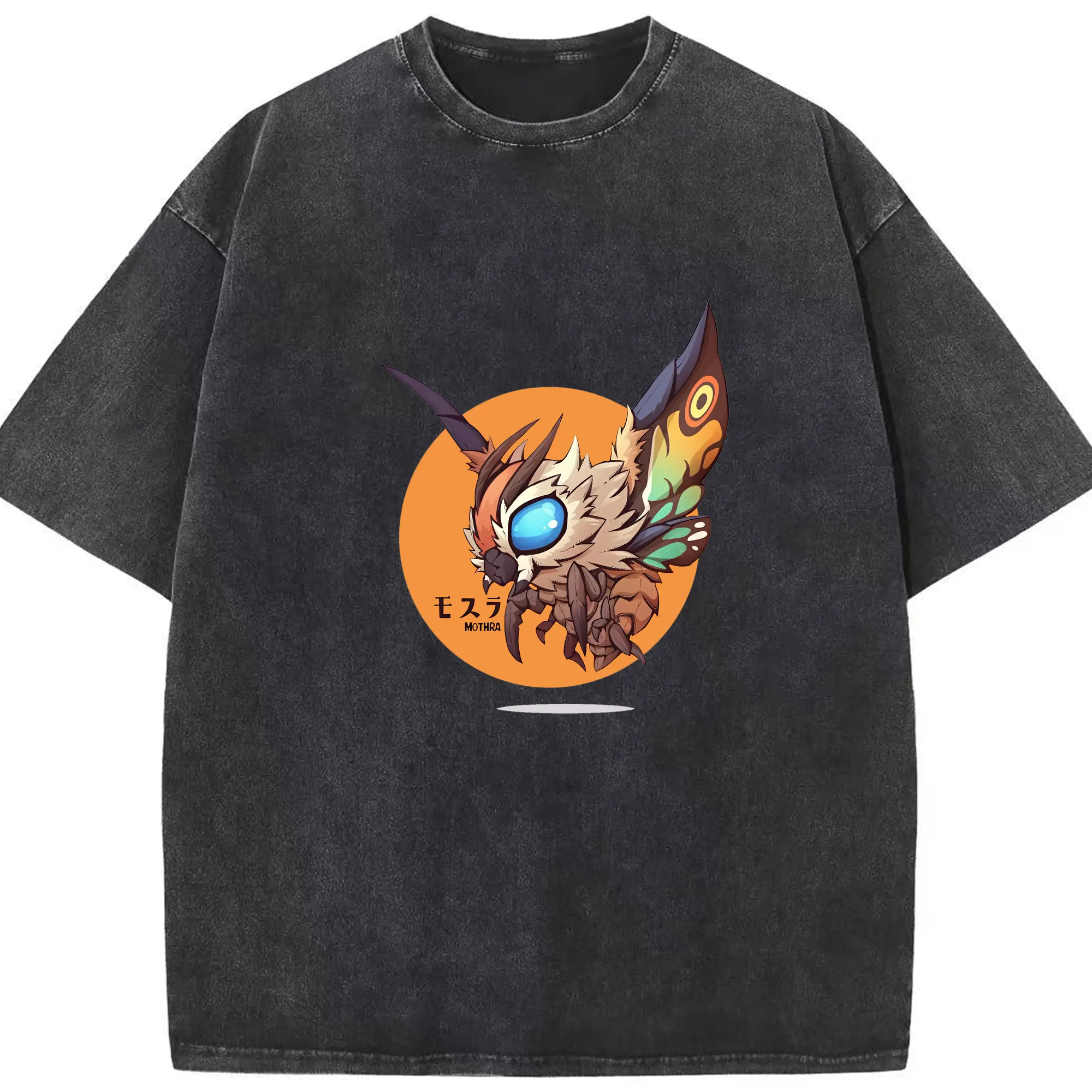 ゴジラ グッズ,モスラ - 綿100％ ヴィンテージ風 半袖Tシャツ ・ フロントプリント ・ 柔らか肌触り ・ 通気性 快適 ・ スポーツ カジュアル 外出用