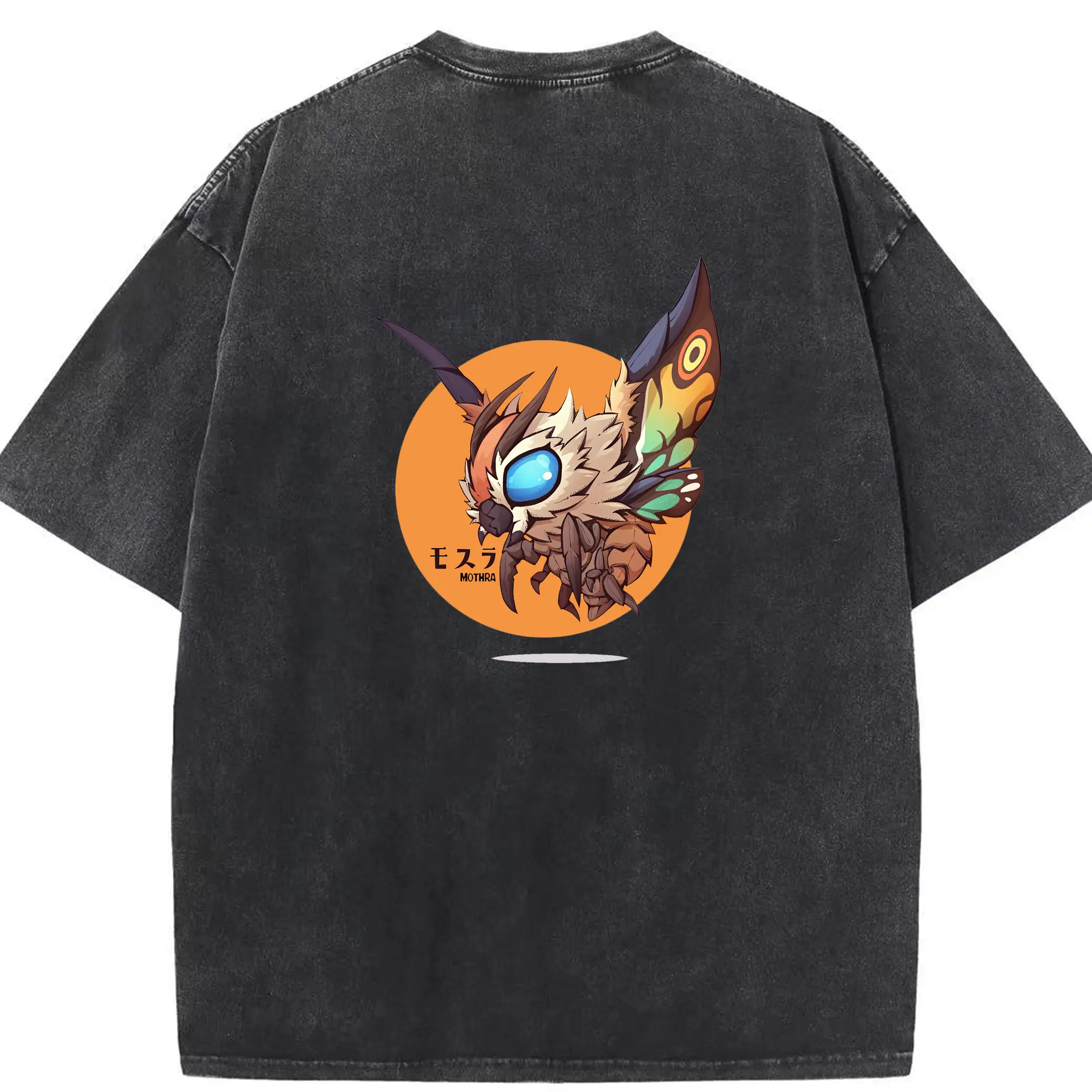 ゴジラ グッズ,モスラ - 綿100％ ヴィンテージ風 半袖Tシャツ ・ 背面プリント ・ 柔らか肌触り ・ 通気性 快適 ・ スポーツ カジュアル 外出用
