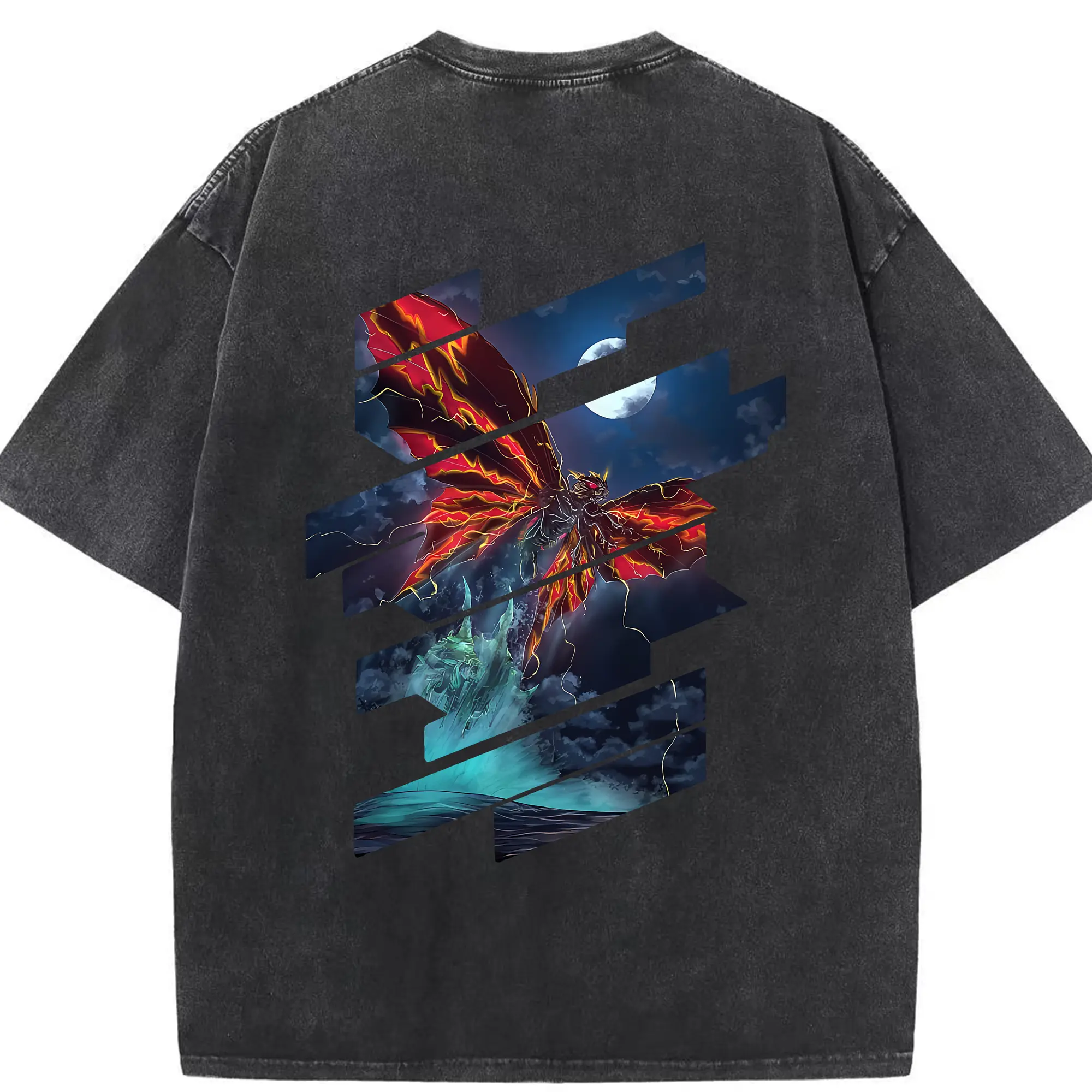 ゴジラ グッズ,モスラ - 綿100％ ヴィンテージ風 半袖Tシャツ ・ 背面プリント ・ 柔らか肌触り ・ 通気性 快適 ・ スポーツ カジュアル 外出用