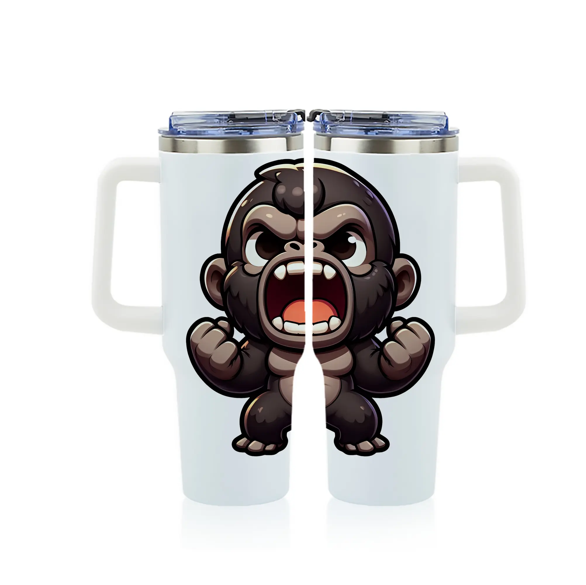 ゴジラ グッズ,キングコング - 1200mL フルプリント車用タンブラー ・ 304ステンレス 内側 ・ 201ステンレス 外側 ・ 保温 保冷 ・ 通勤 ドライブ アウトドア用