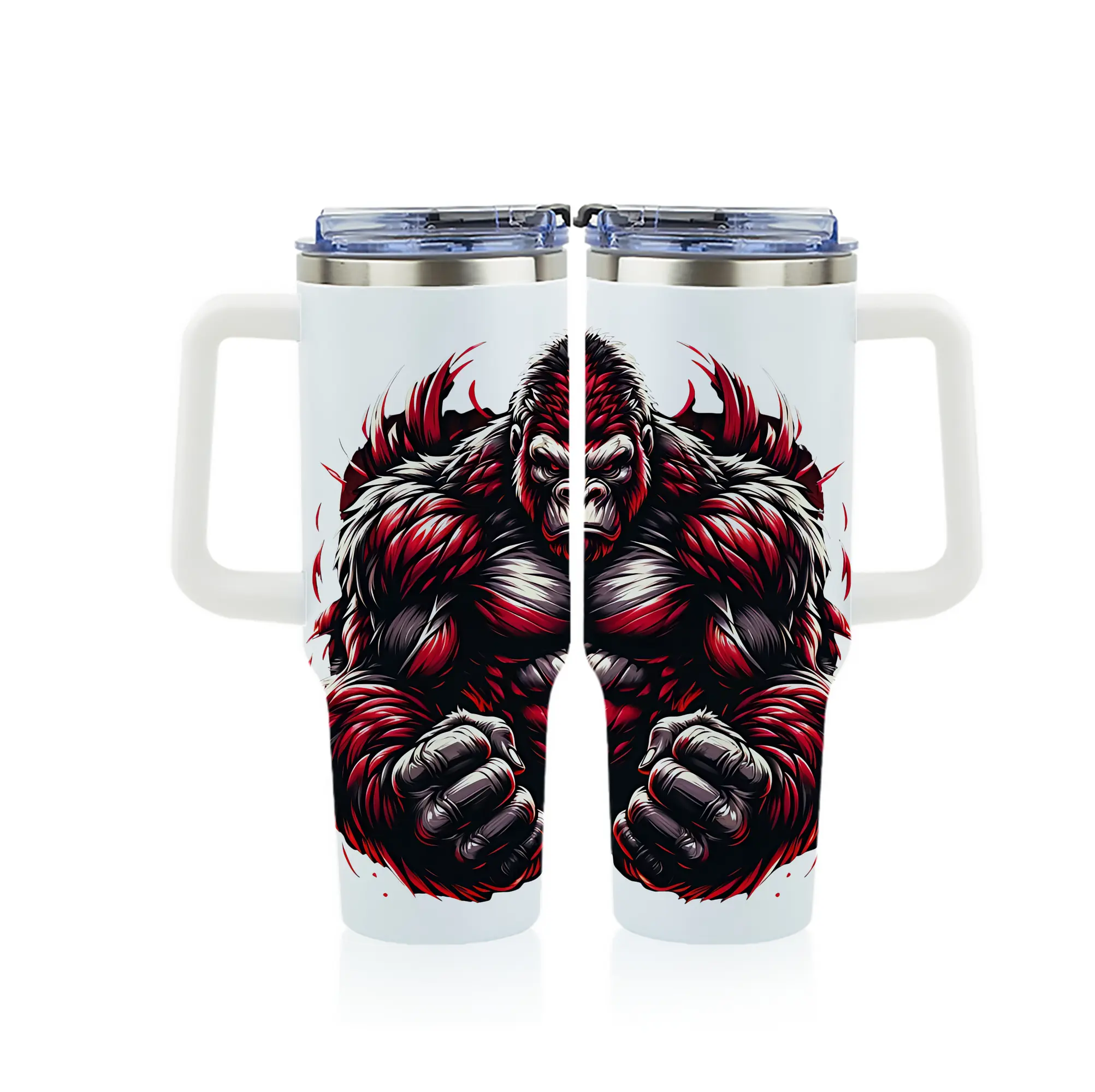 ゴジラ グッズ,キングコング - 1200mL フルプリント車用タンブラー ・ 304ステンレス 内側 ・ 201ステンレス 外側 ・ 保温 保冷 ・ 通勤 ドライブ アウトドア用