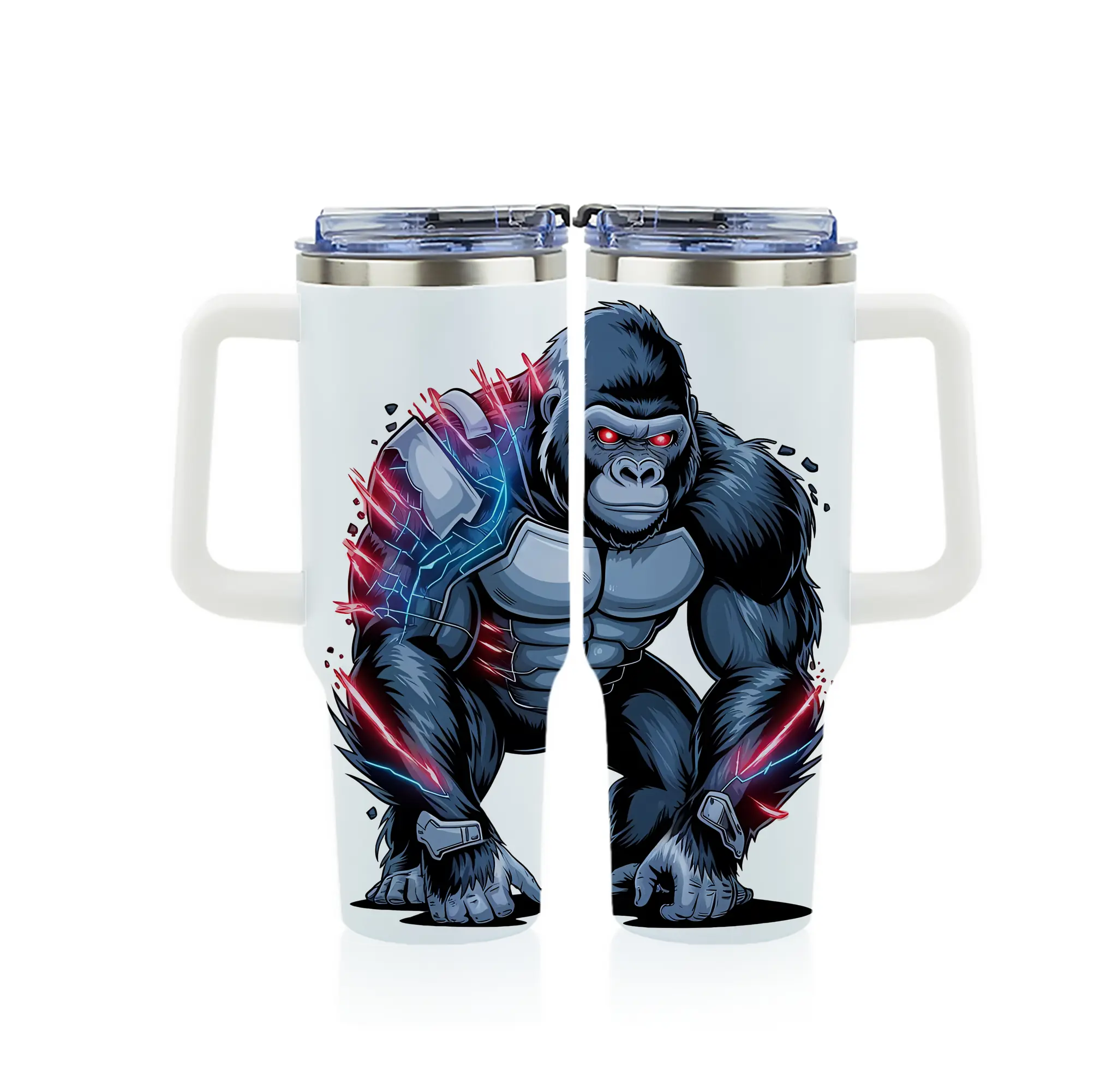 ゴジラ グッズ,キングコング - 1200mL フルプリント車用タンブラー ・ 304ステンレス 内側 ・ 201ステンレス 外側 ・ 保温 保冷 ・ 通勤 ドライブ アウトドア用