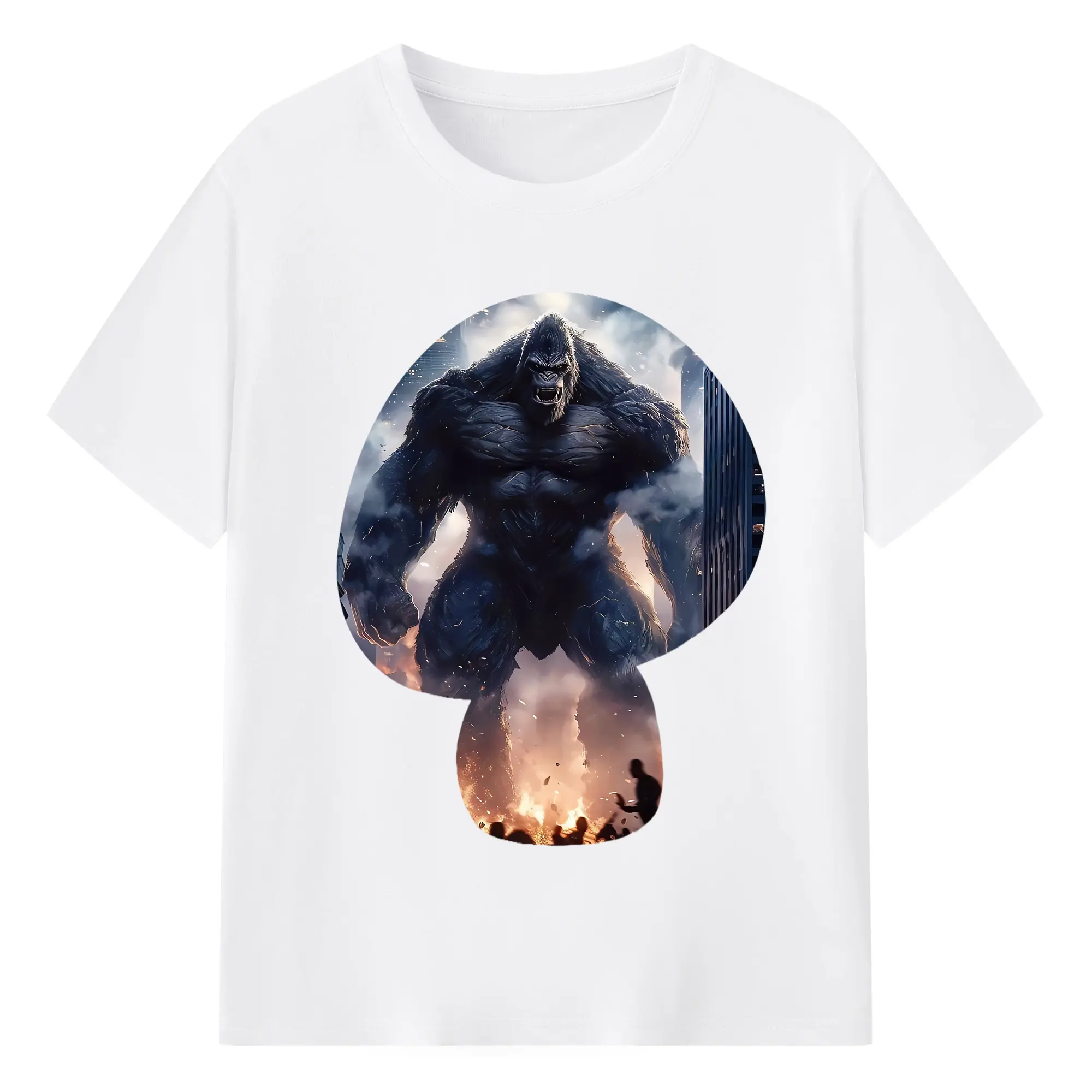 ゴジラ グッズ,キングコング - 綿100％ 半袖Tシャツ ・ フロントプリント ・ 快適 通気性 ・ 日常使い 散歩 スポーツ用