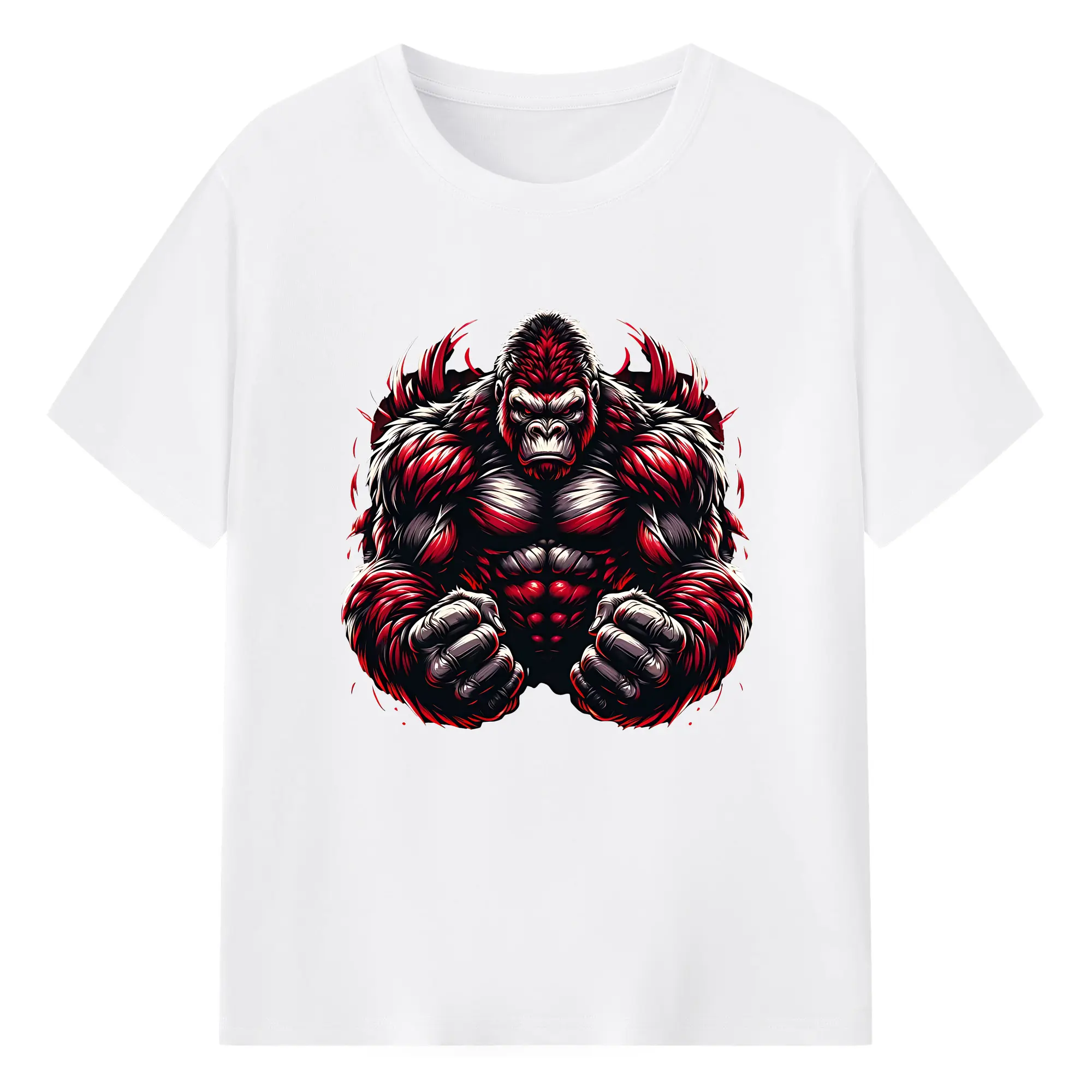 ゴジラ グッズ,キングコング - 綿100％ 半袖Tシャツ ・ フロントプリント ・ 快適 通気性 ・ 日常使い 散歩 スポーツ用