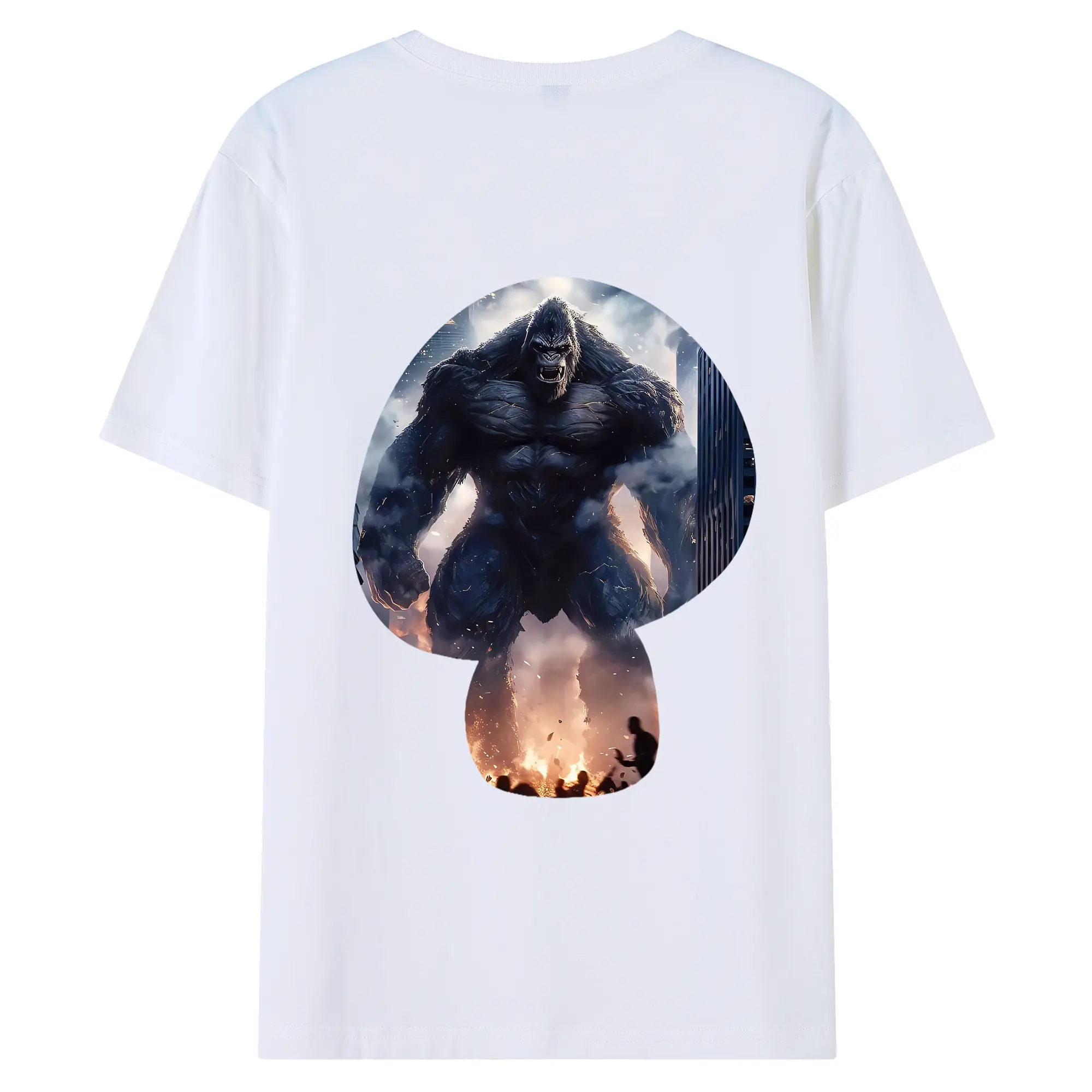 ゴジラ グッズ,キングコング - 綿100％ 半袖Tシャツ ・ バックプリント ・ 快適 通気性 ・ 日常使い 散歩 スポーツ用