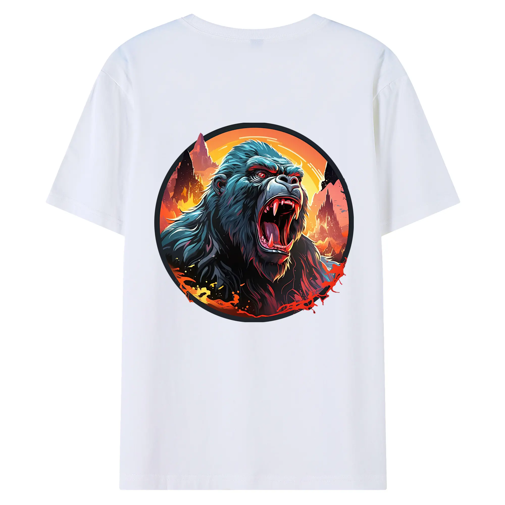 ゴジラ グッズ,キングコング - 綿100％ 半袖Tシャツ ・ バックプリント ・ 快適 通気性 ・ 日常使い 散歩 スポーツ用