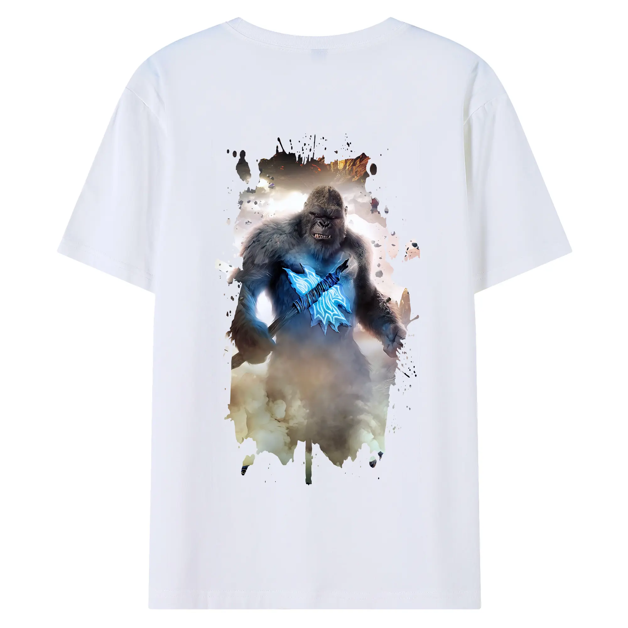 ゴジラ グッズ,キングコング - 綿100％ 半袖Tシャツ ・ バックプリント ・ 快適 通気性 ・ 日常使い 散歩 スポーツ用