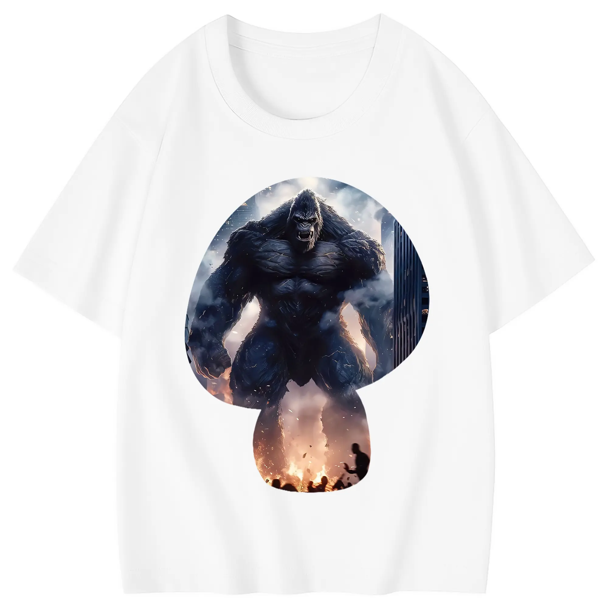 ゴジラ グッズ,キングコング - 綿100％ キッズTシャツ ・ フロントプリント ・ 快適 通気性 ・ スポーツ カジュアル 散歩用