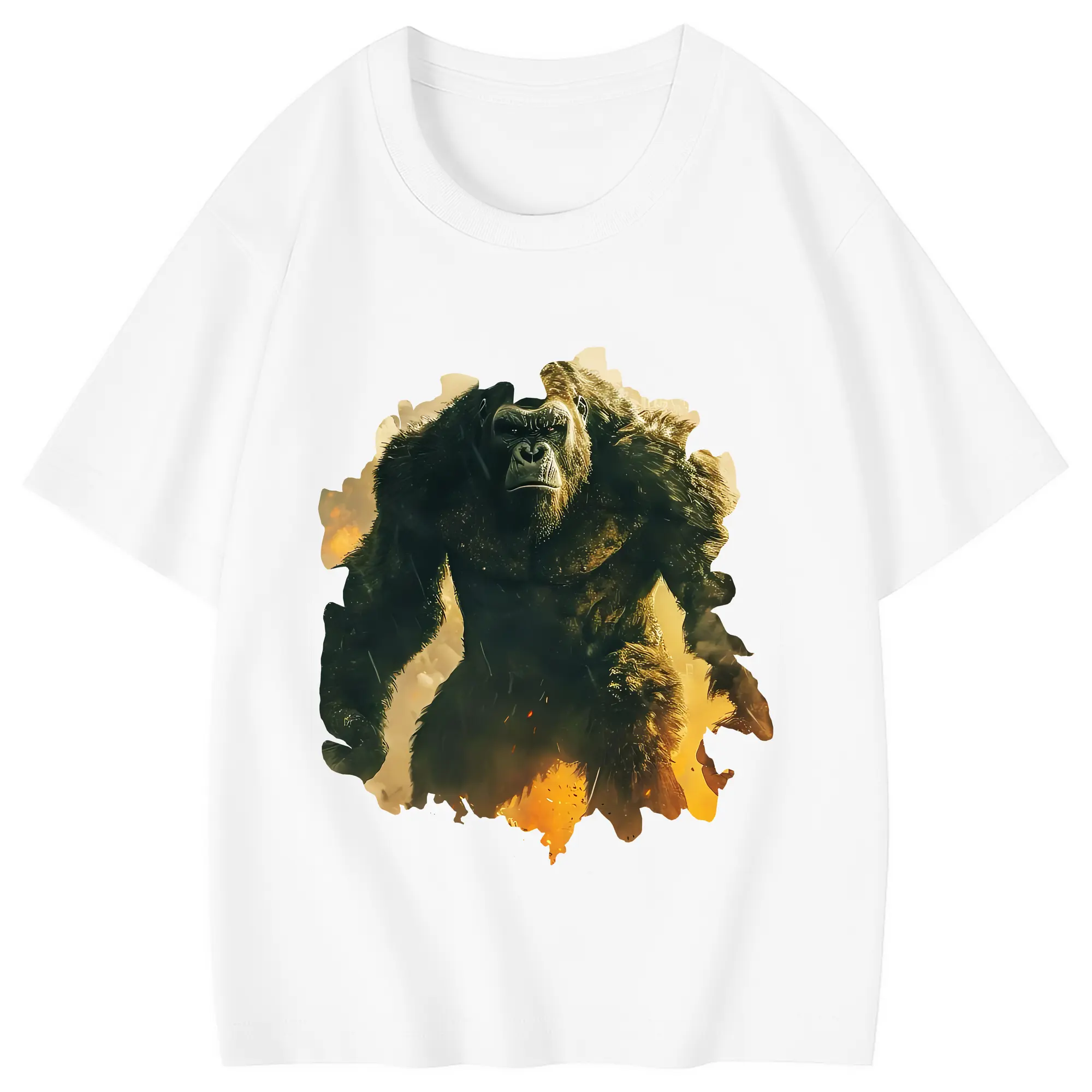 ゴジラ グッズ,キングコング - 綿100％ キッズTシャツ ・ フロントプリント ・ 快適 通気性 ・ スポーツ カジュアル 散歩用