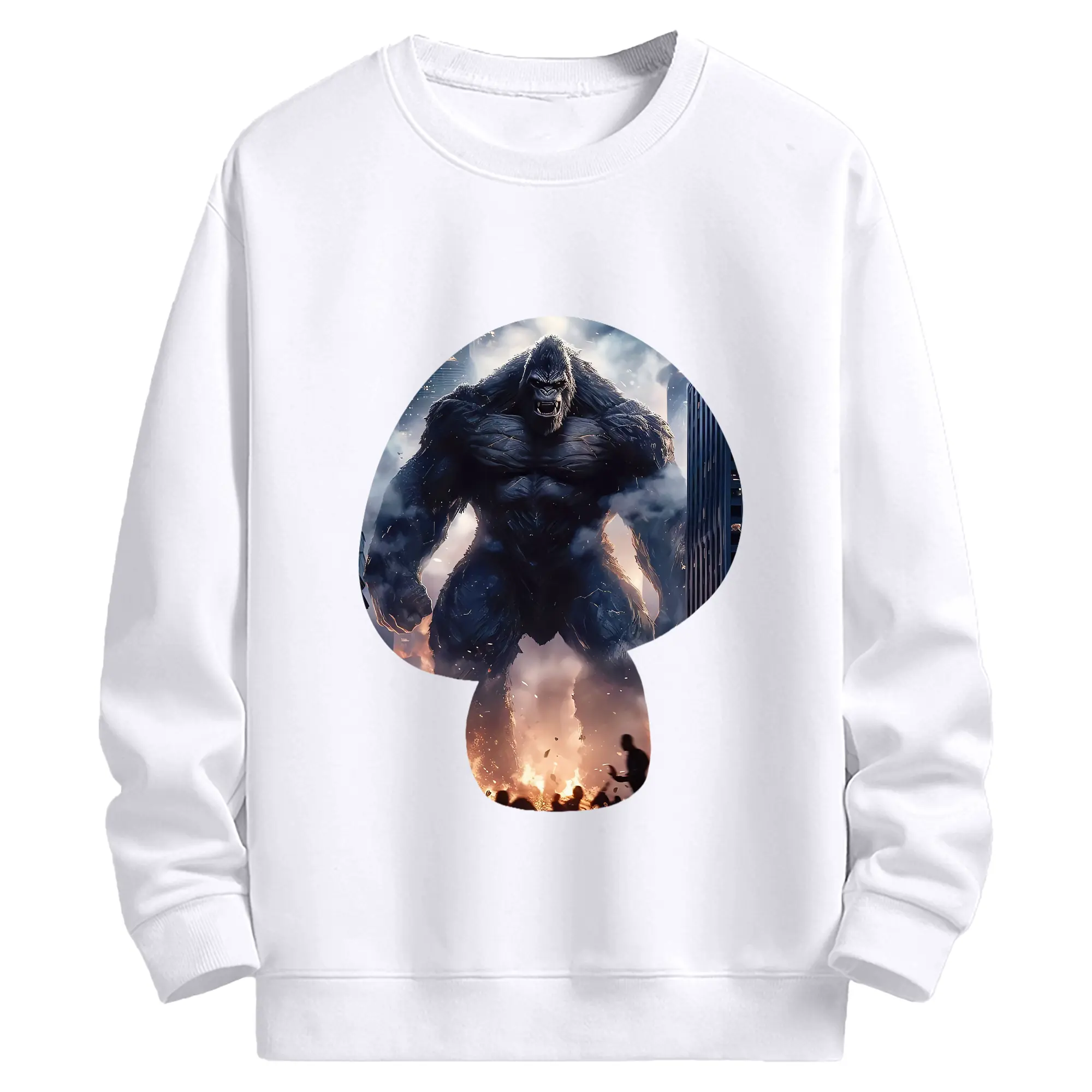 ゴジラ グッズ,キングコング - 高品質 クルーネック スウェット ・ コットン59％ ポリエステル41％ ・ ユニセックス 長袖 トレーナー ・ カジュアル デイリー スポーツ 散歩用