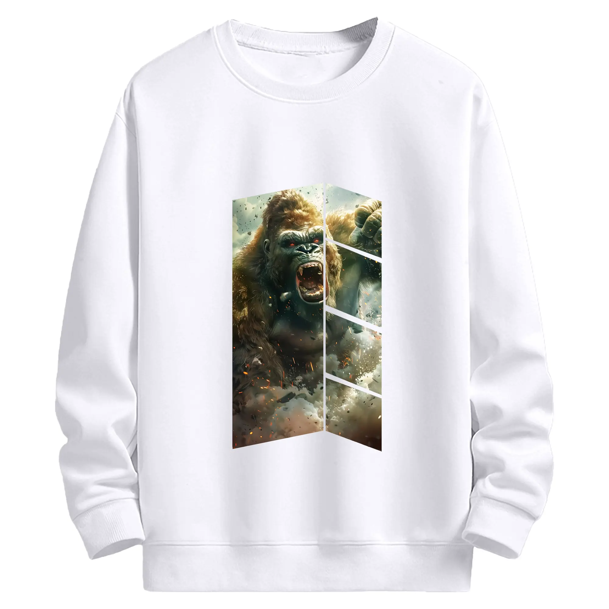 ゴジラ グッズ,キングコング - 高品質 クルーネック スウェット ・ コットン59％ ポリエステル41％ ・ ユニセックス 長袖 トレーナー ・ カジュアル デイリー スポーツ 散歩用