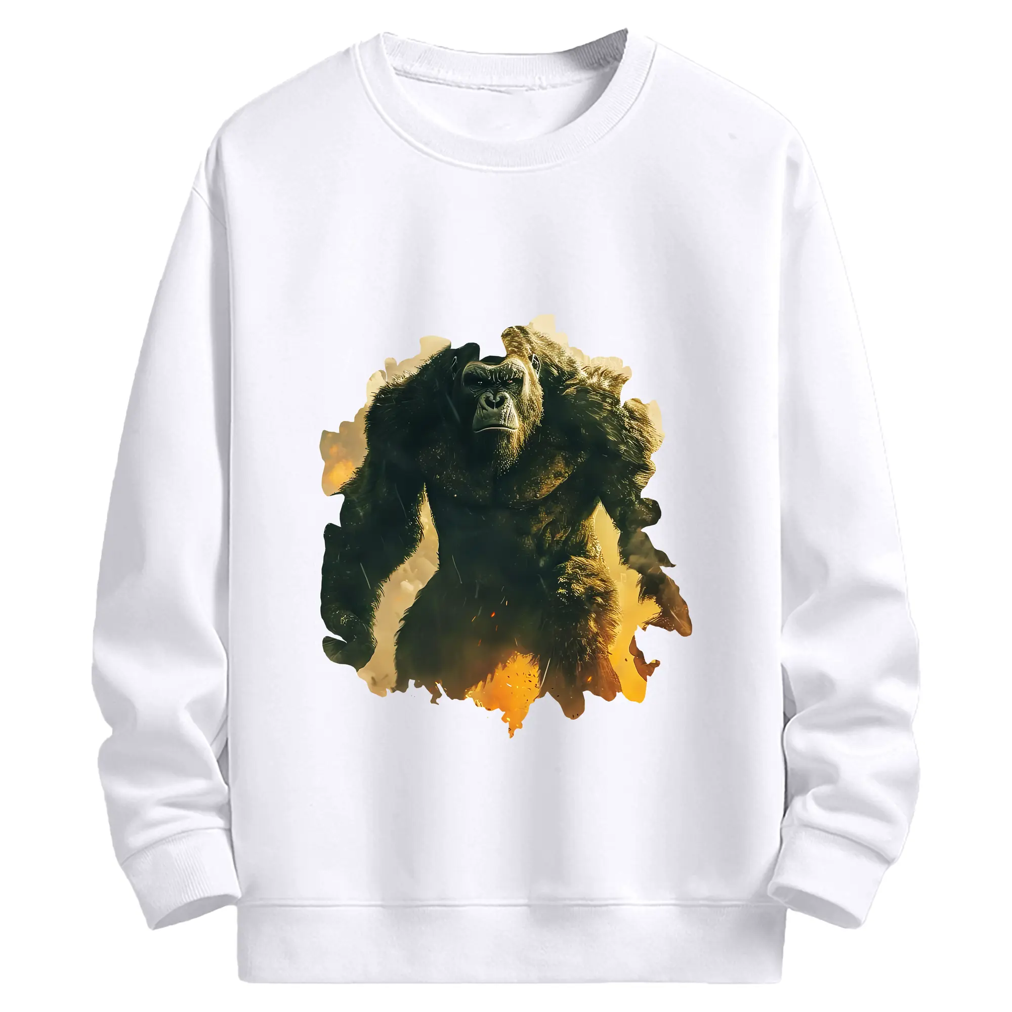 ゴジラ グッズ,キングコング - 高品質 クルーネック スウェット ・ コットン59％ ポリエステル41％ ・ ユニセックス 長袖 トレーナー ・ カジュアル デイリー スポーツ 散歩用