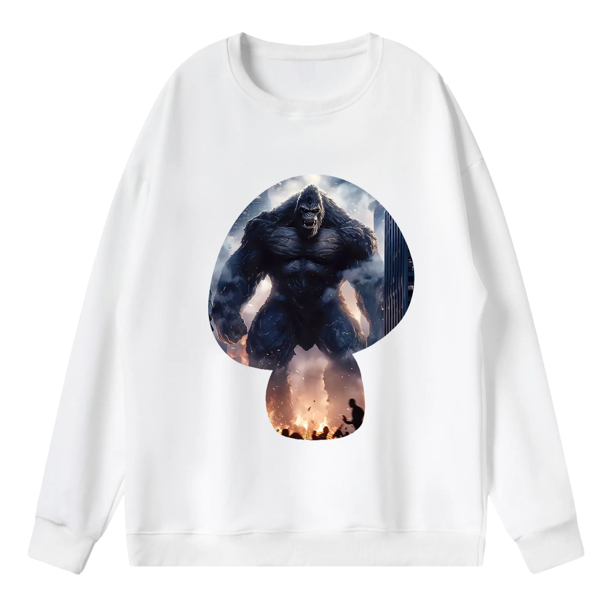 ゴジラ グッズ,キングコング - 薄手 クルーネック スウェット 裏毛260g · ポリエステル 春秋向け カジュアル 男女兼用 · トレーナー デイリー スポーツ 散歩に最適