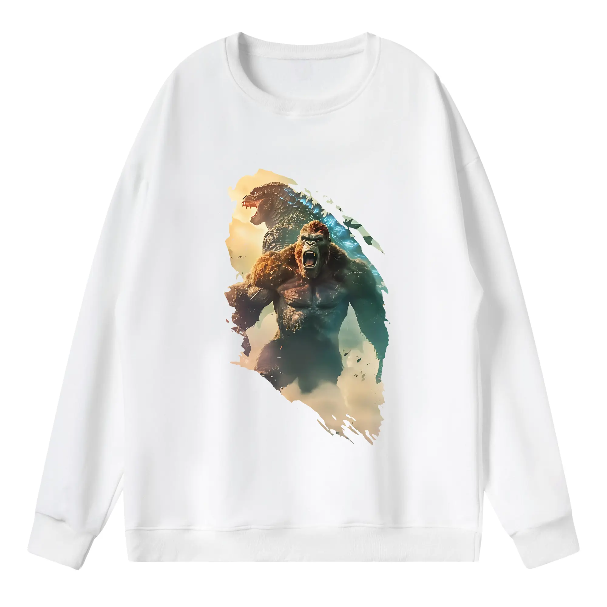 ゴジラ グッズ,キングコング - 薄手 クルーネック スウェット 裏毛260g · ポリエステル 春秋向け カジュアル 男女兼用 · トレーナー デイリー スポーツ 散歩に最適