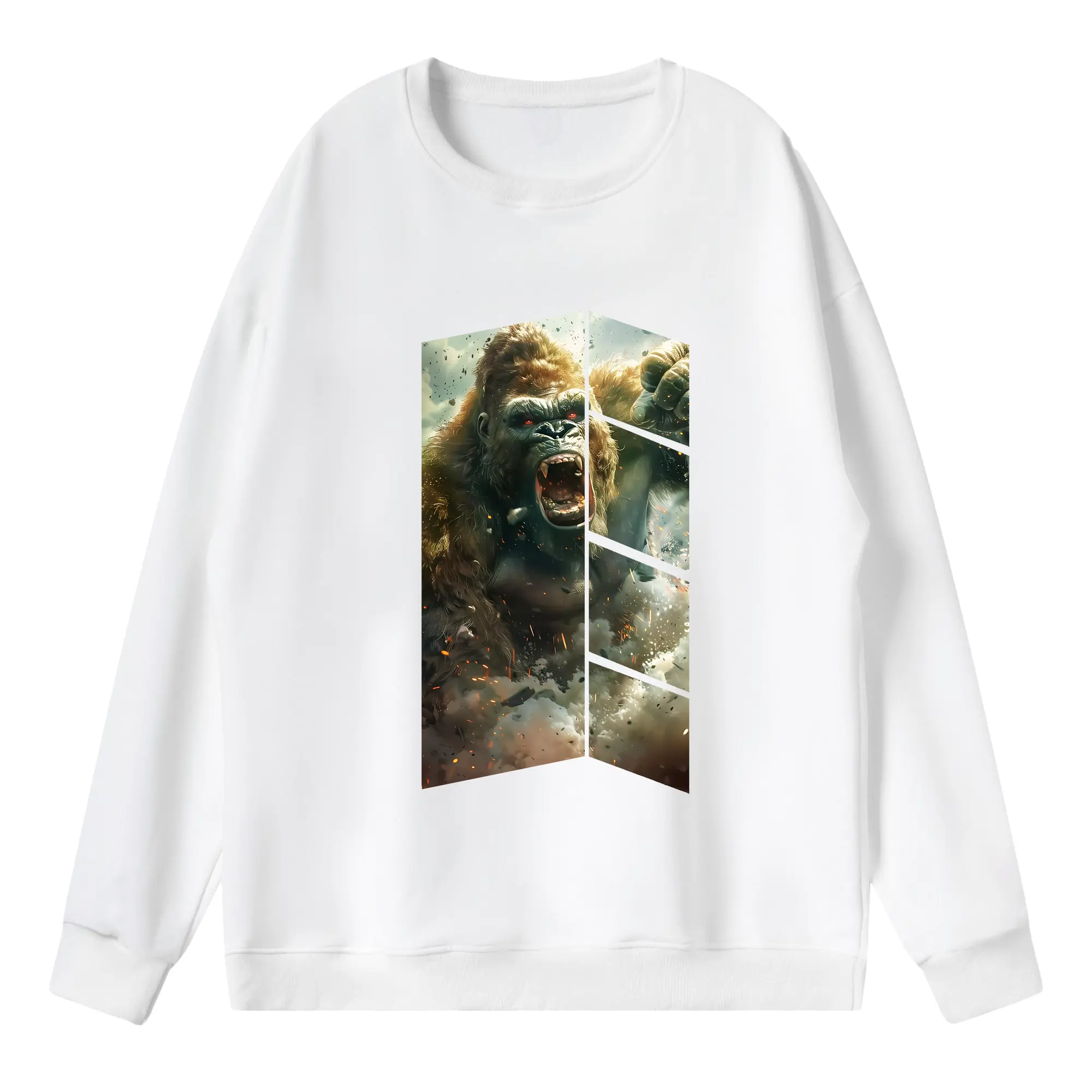 ゴジラ グッズ,キングコング - 薄手 クルーネック スウェット 裏毛260g · ポリエステル 春秋向け カジュアル 男女兼用 · トレーナー デイリー スポーツ 散歩に最適