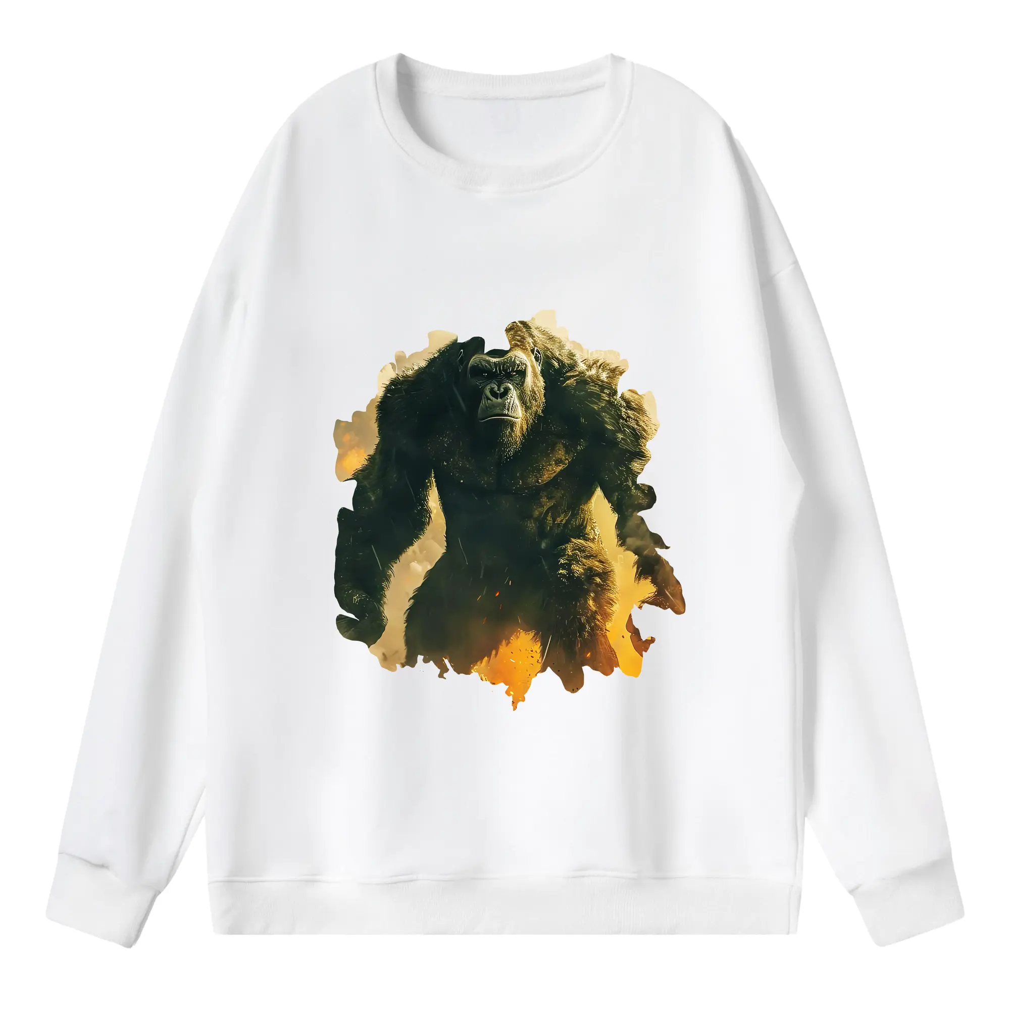 ゴジラ グッズ,キングコング - 薄手 クルーネック スウェット 裏毛260g · ポリエステル 春秋向け カジュアル 男女兼用 · トレーナー デイリー スポーツ 散歩に最適