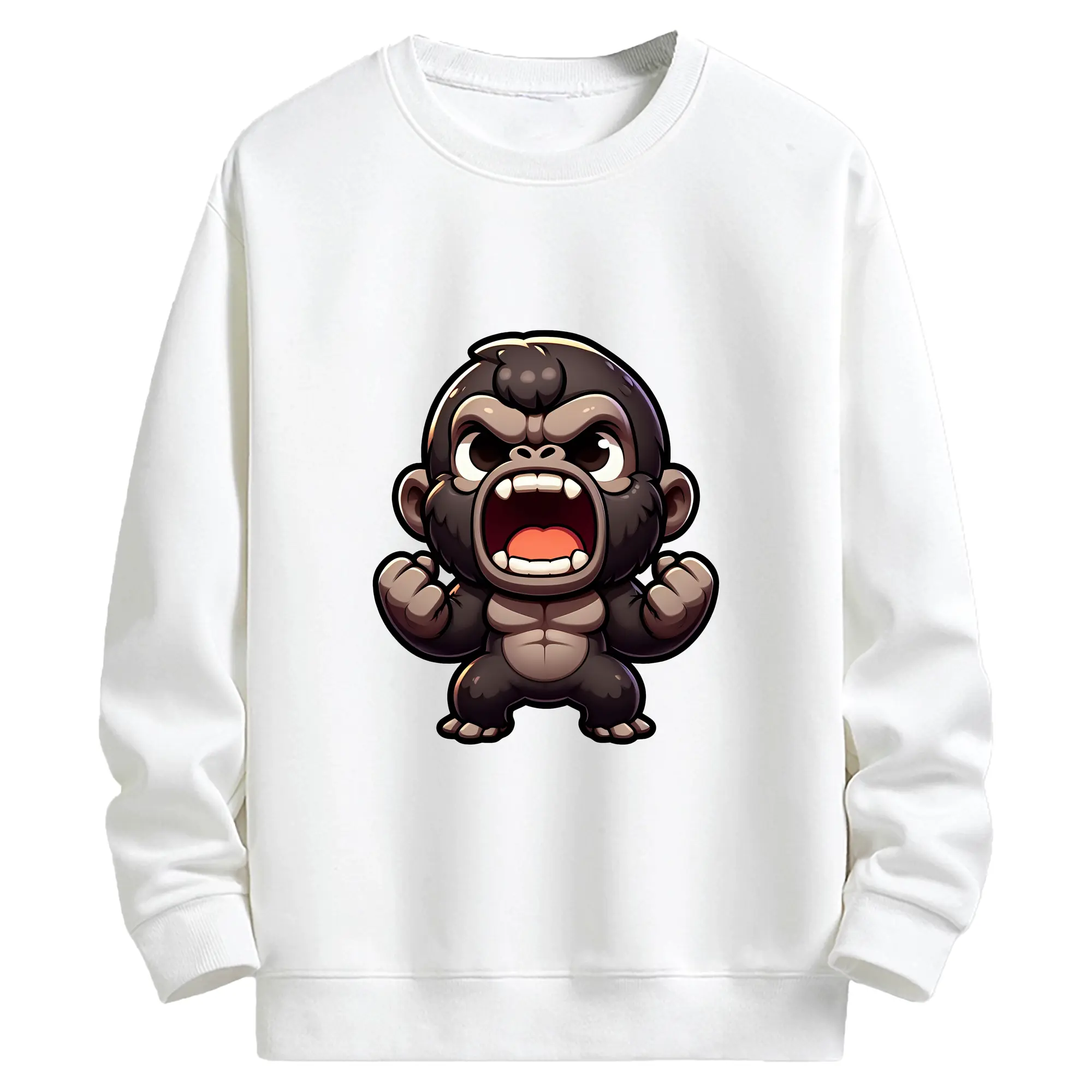 ゴジラ グッズ,キングコング - キッズ クルーネックスウェットシャツ ・ フロントプリント ・ 綿80％ ポリエステル20％ ・ 快適 通学 スポーツ 日常使い お散歩用