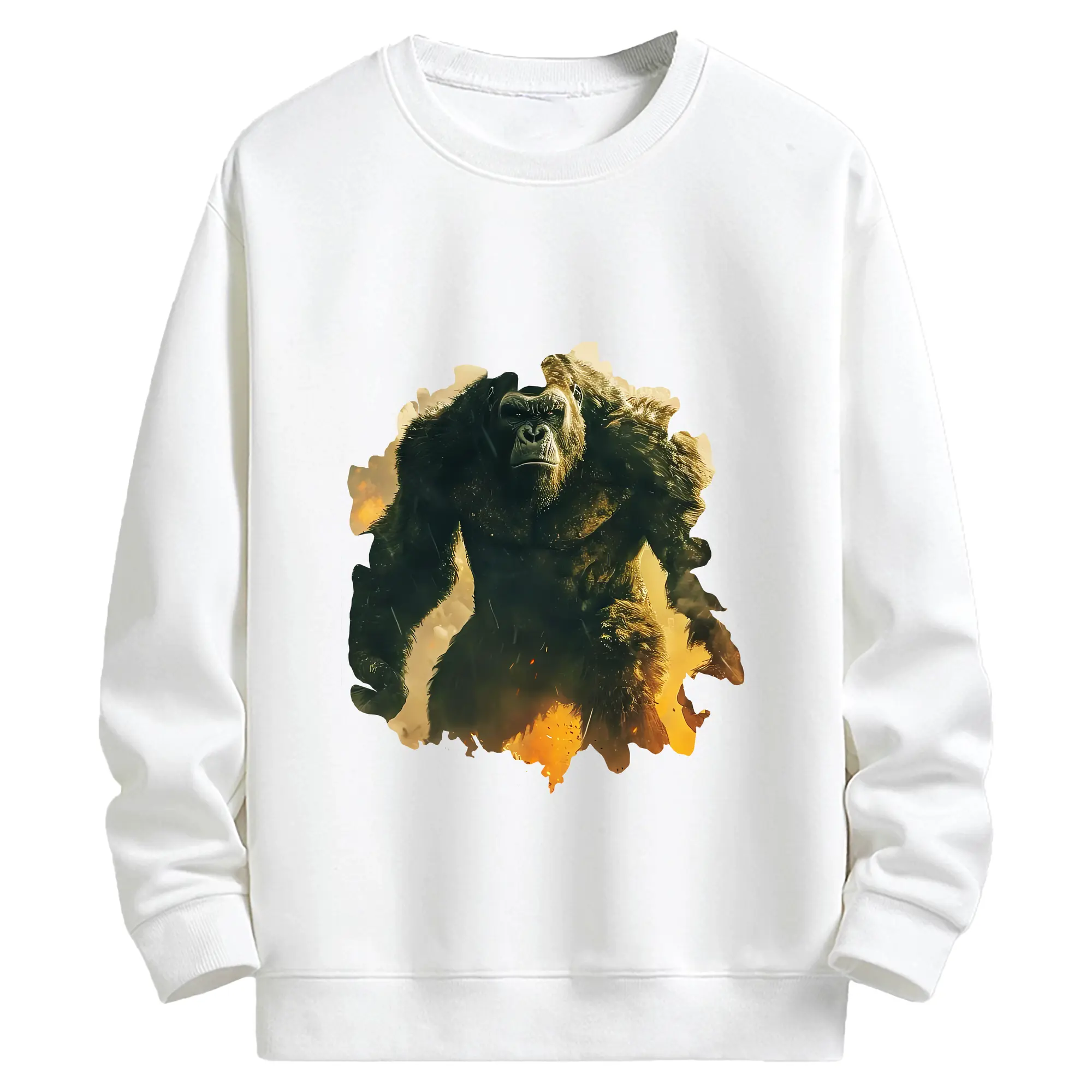 ゴジラ グッズ,キングコング - キッズ クルーネックスウェットシャツ ・ フロントプリント ・ 綿80％ ポリエステル20％ ・ 快適 通学 スポーツ 日常使い お散歩用