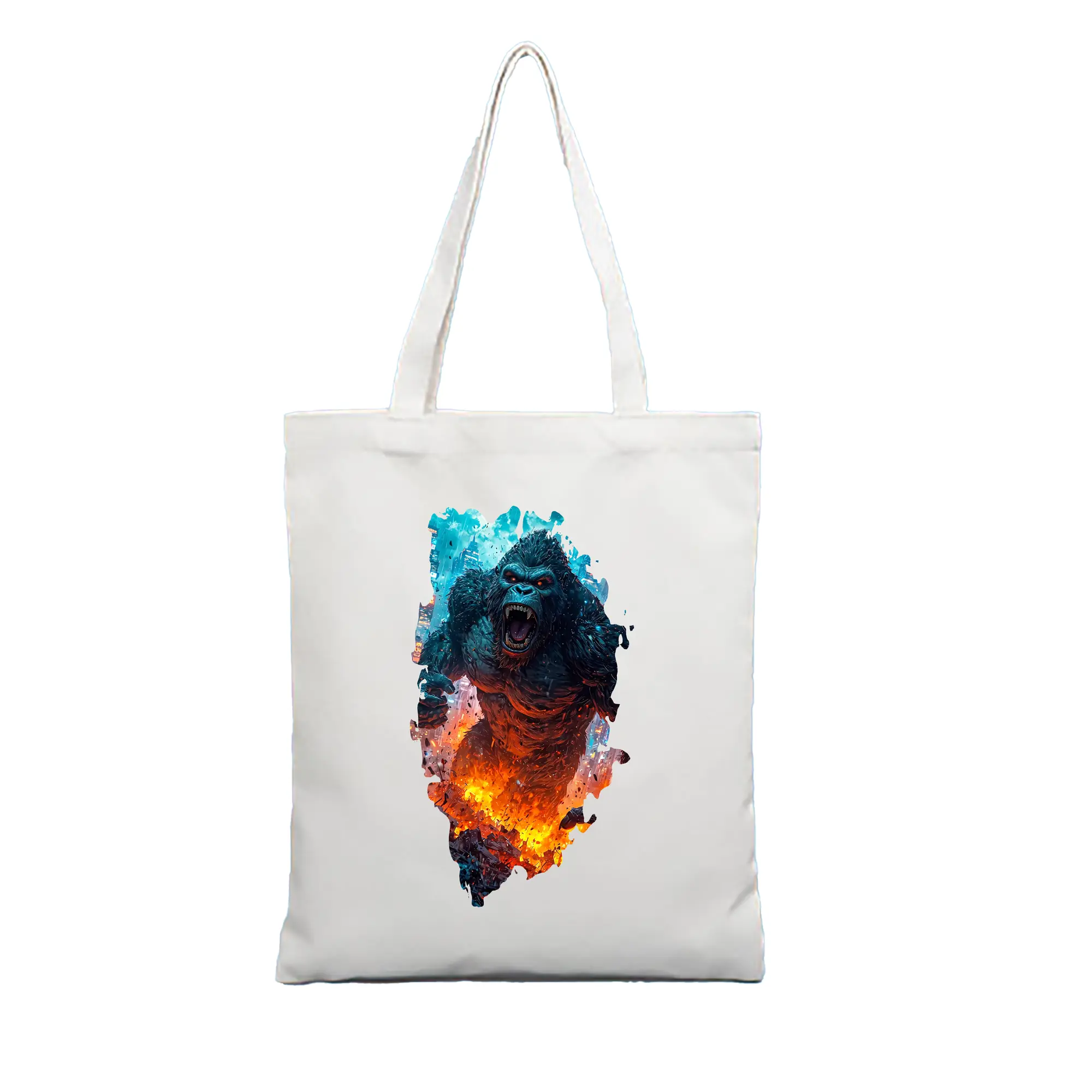 ゴジラ グッズ,キングコング - 縦型キャンバス手提げバッグ（トートバッグ） ・ キャンバス素材 ・ ショッピング用 ・ 軽量 丈夫 お手入れ簡単