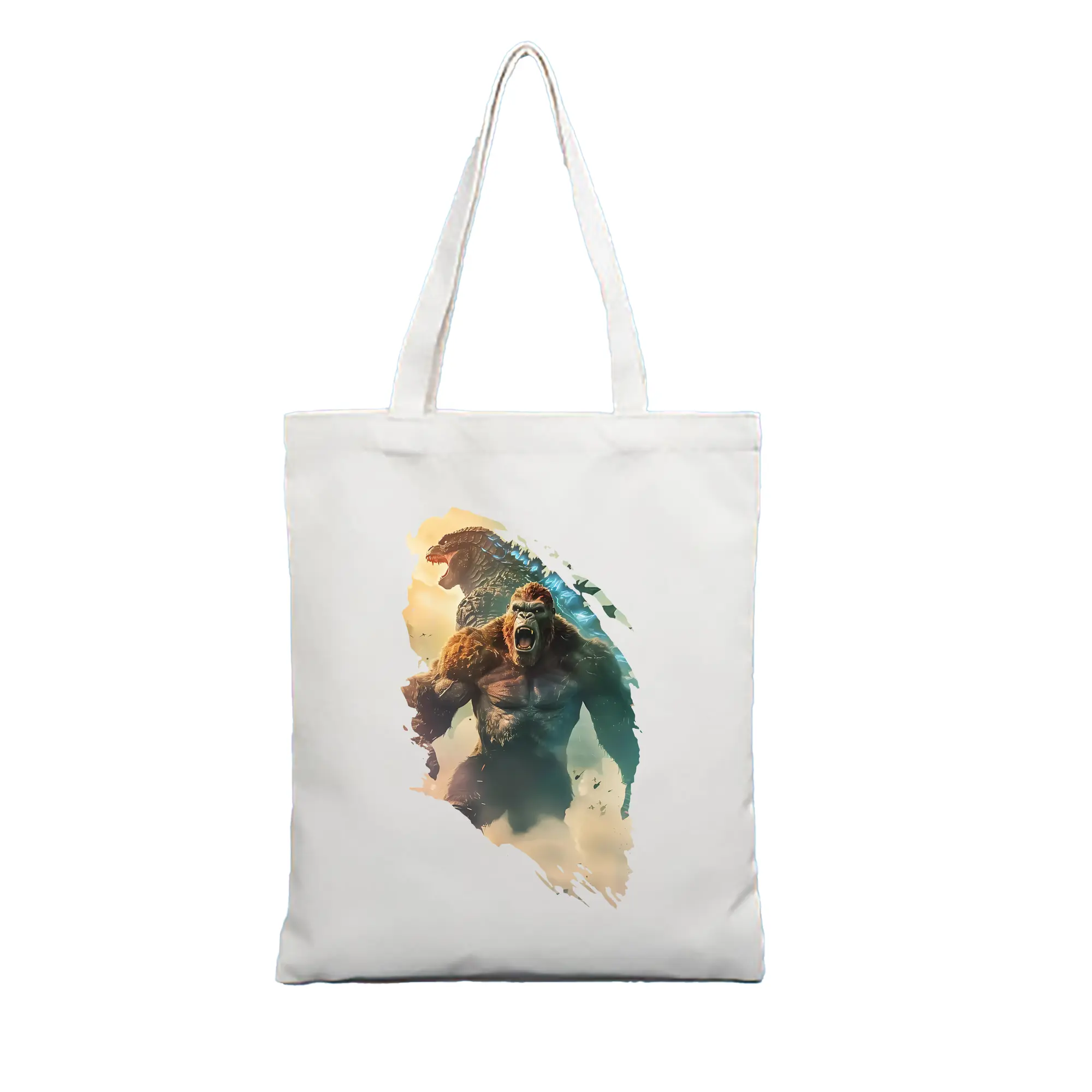ゴジラ グッズ,キングコング - 縦型キャンバス手提げバッグ（トートバッグ） ・ キャンバス素材 ・ ショッピング用 ・ 軽量 丈夫 お手入れ簡単
