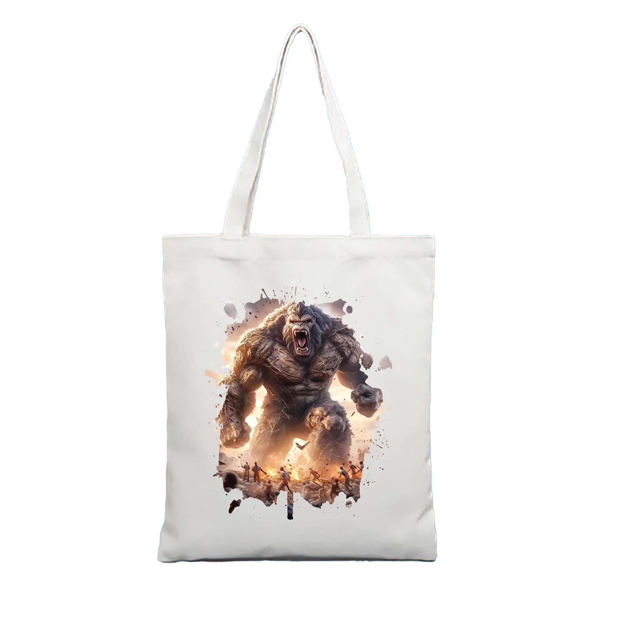 ゴジラ グッズ,キングコング - 縦型キャンバス手提げバッグ（トートバッグ） ・ キャンバス素材 ・ ショッピング用 ・ 軽量 丈夫 お手入れ簡単